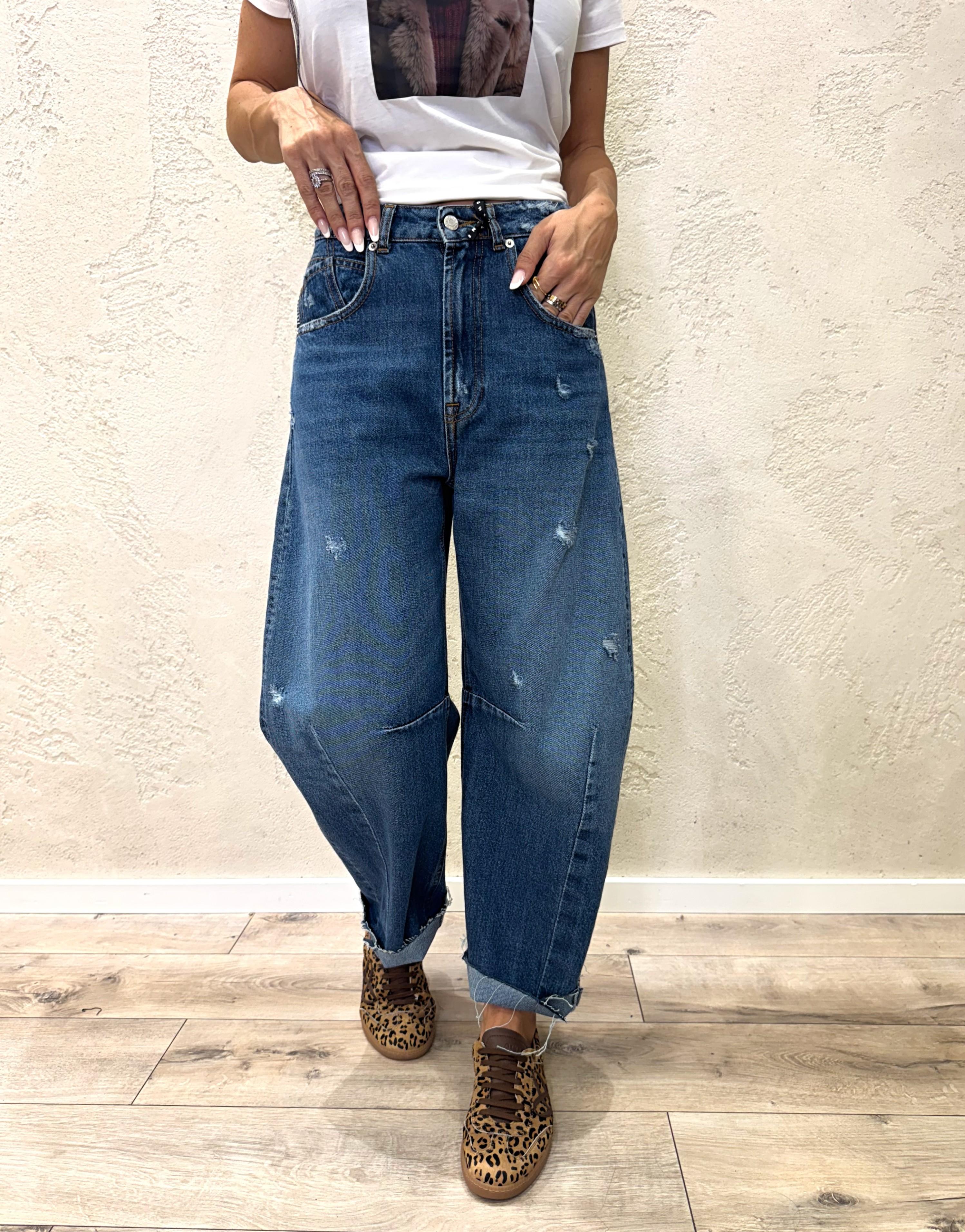 jeans modello barbara a ferro di cavallo PFA-PO46 DENIM HAVEONE 
