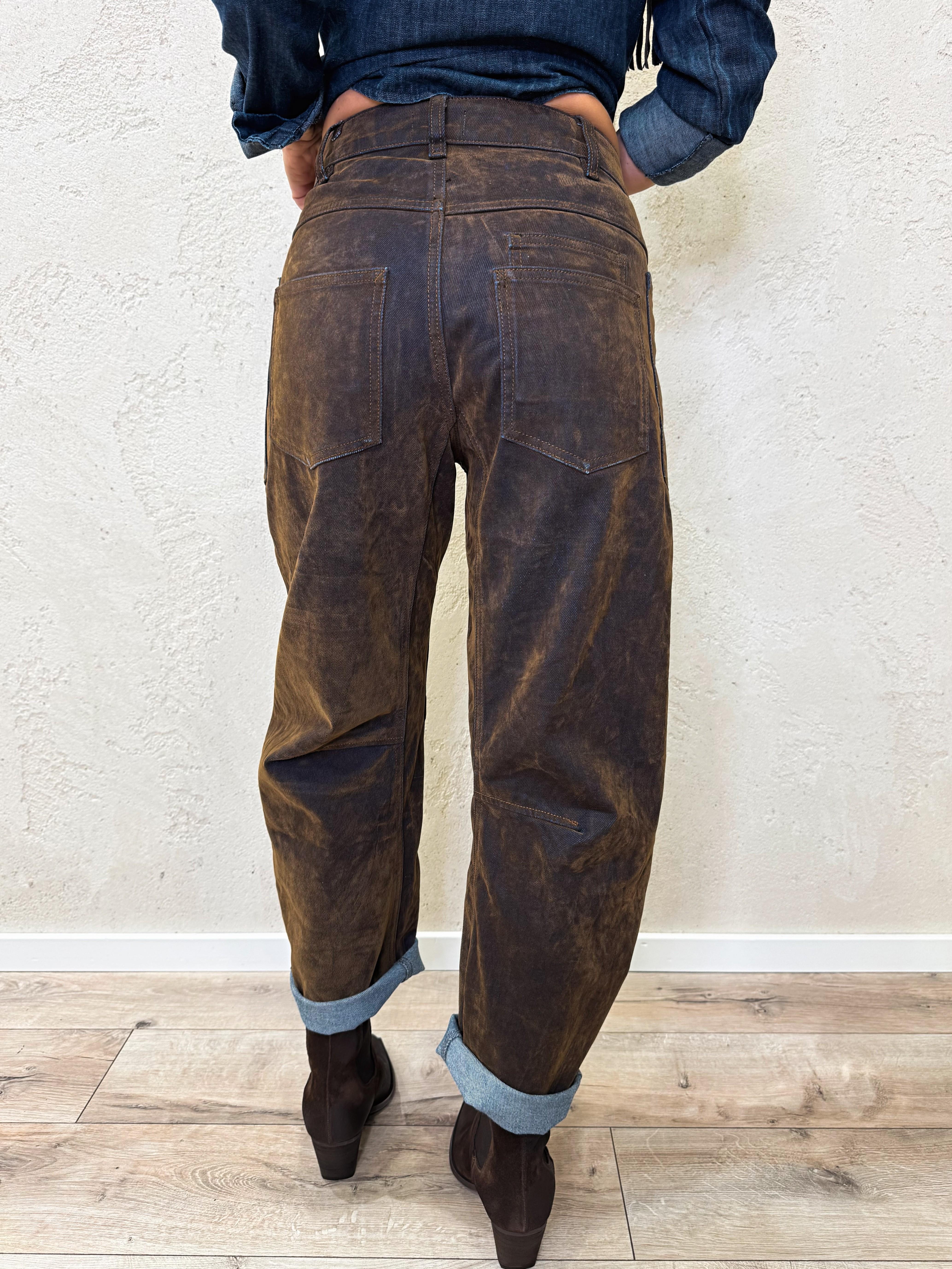 Jeans modello ferro di cavallo in suede effetto vintage 93081 VINTAGEWASHED SUSY MIX 