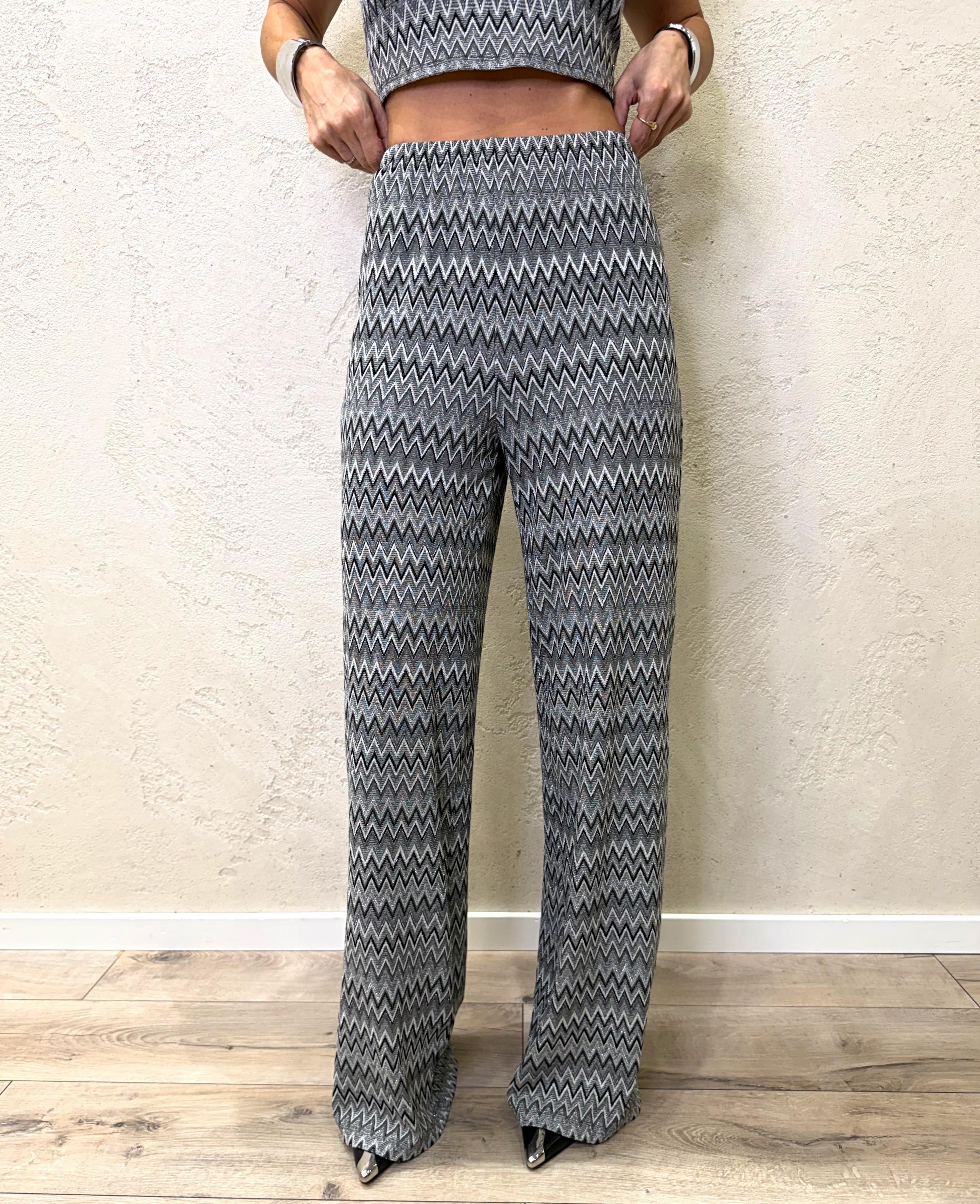 pantaloni missoni in filo lurex TAB2297 GRIGIO VICOLO 