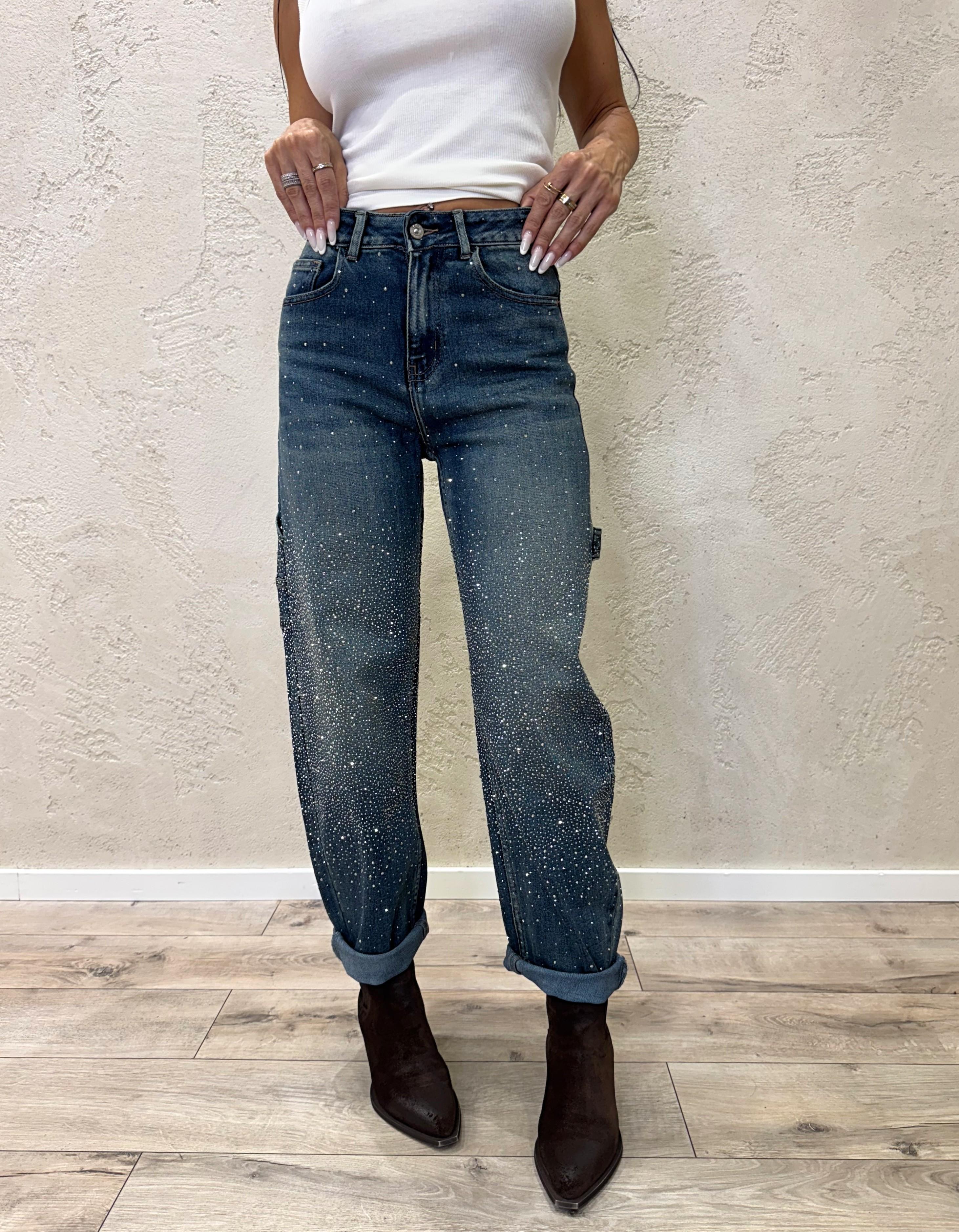 jeans baloon fit modello work con strass JNWORKSTRASS DENIM ELEVI 