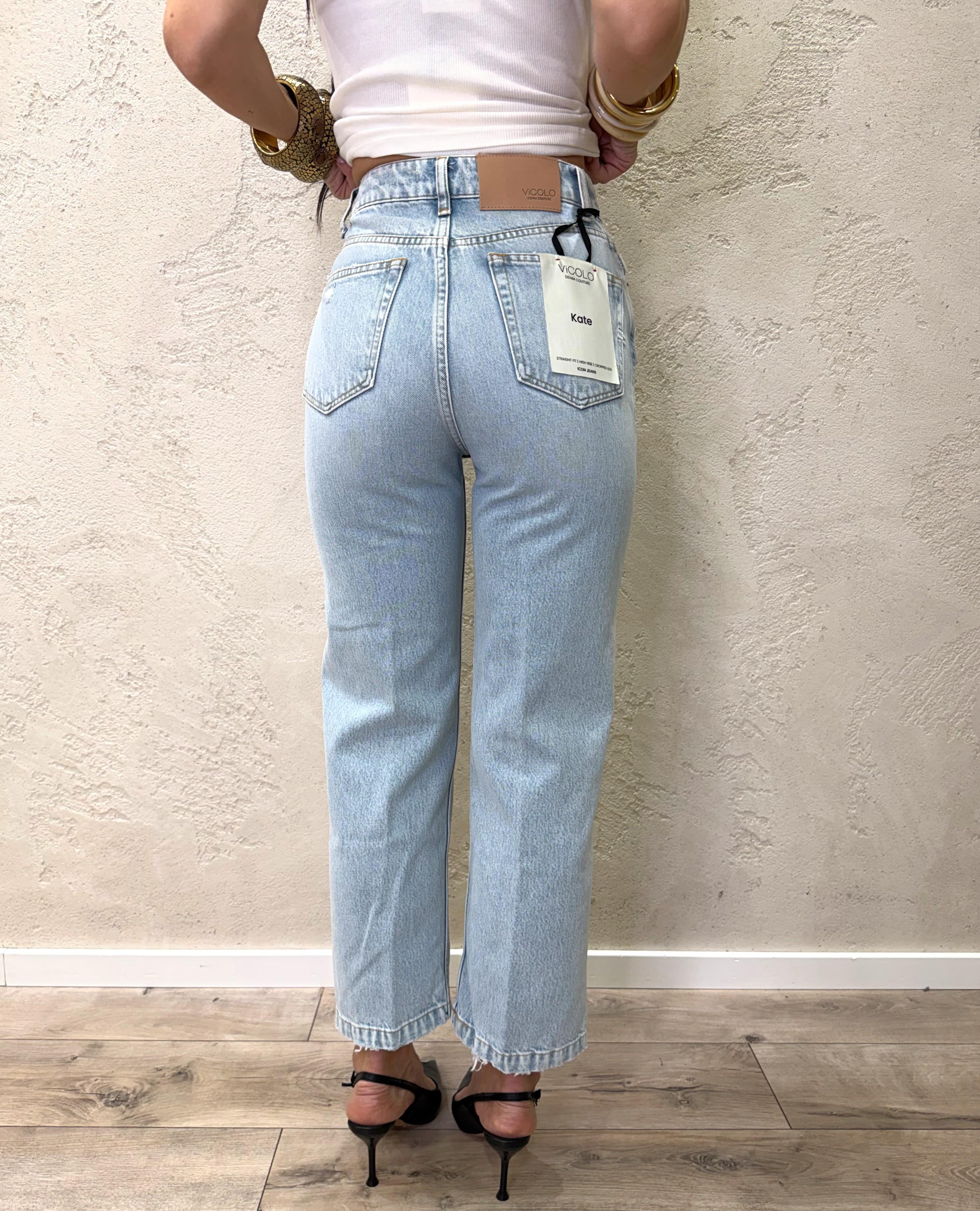 jeans modello kate straight fit DAB5056 DENIM CHIARO VICOLO 