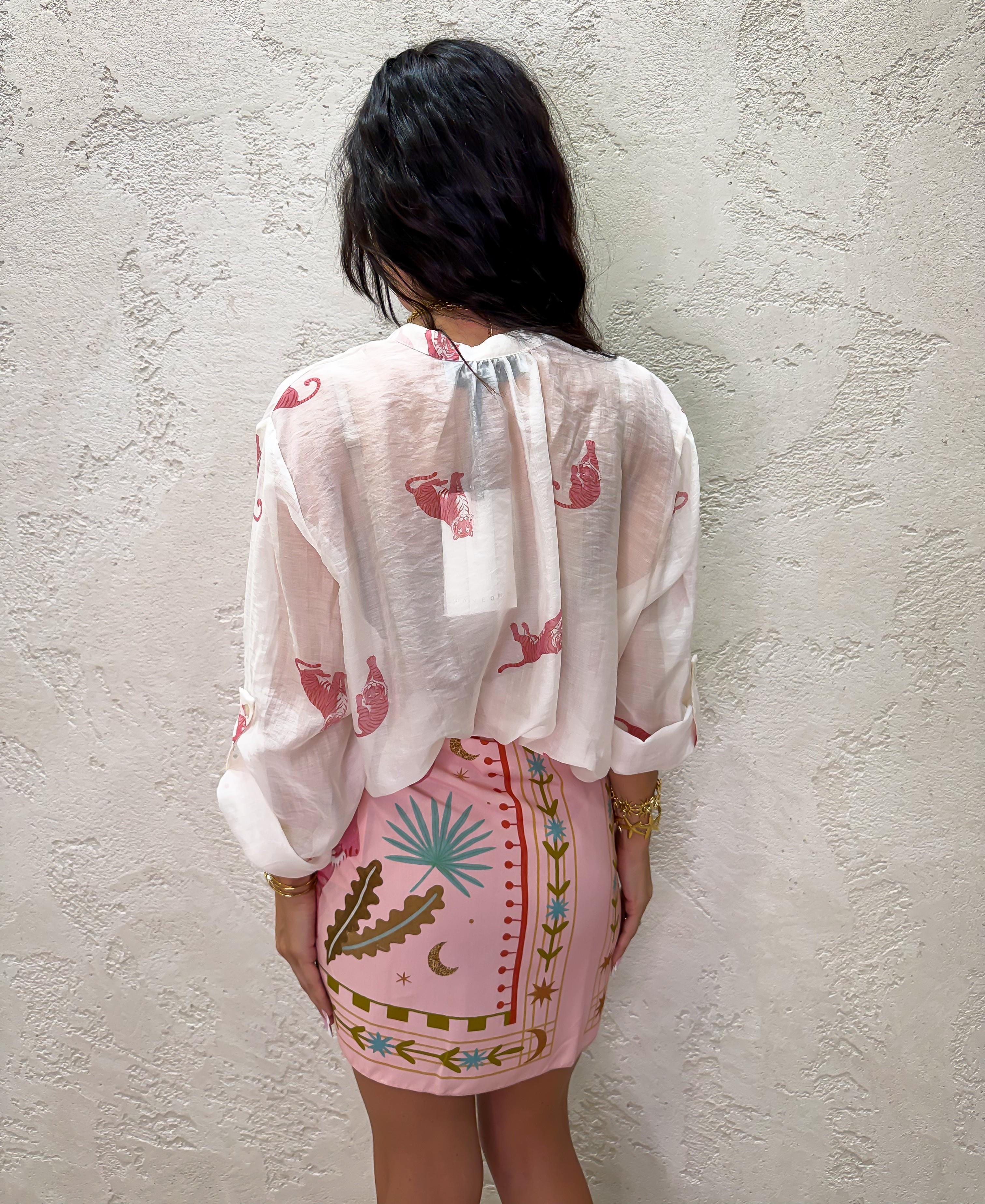 camicia "tigre" in lyocell CVS-Q469 BURRO HAVEONE 