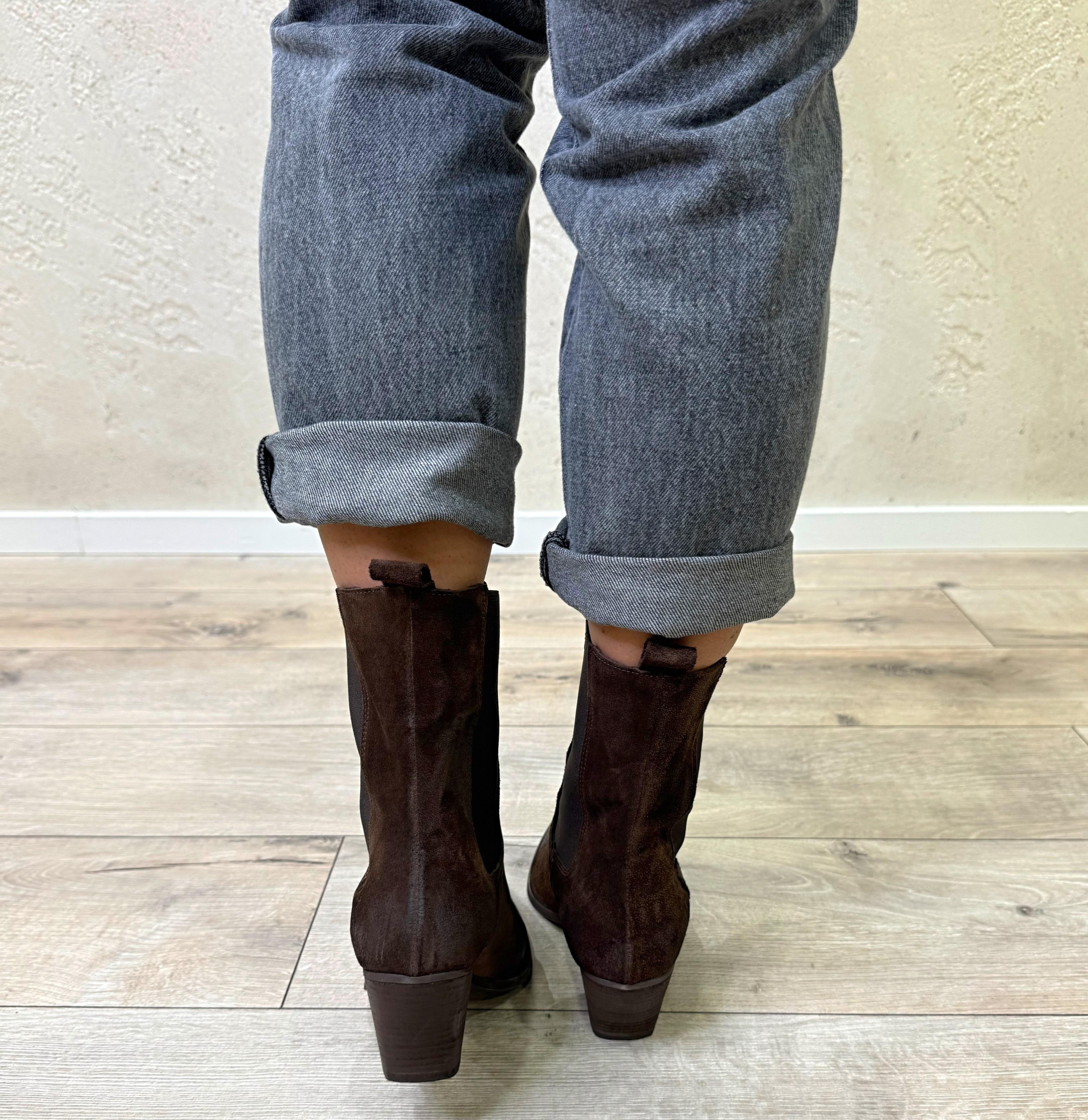 texano in vera pelle scamosciatca ICTEX61 CROSTA TESTA DI MORO OVYE' 