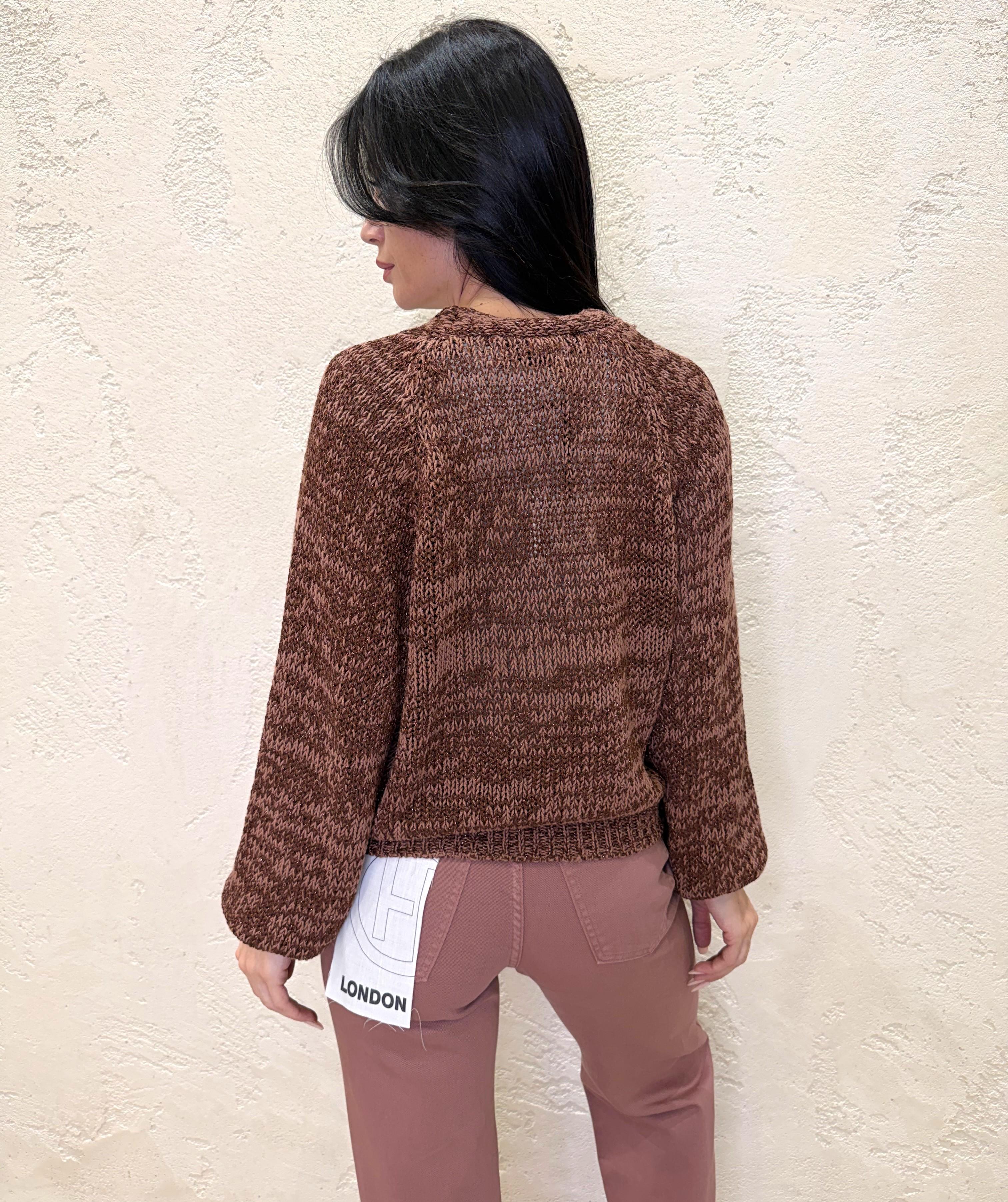 cardigan in lurex con bottoni gioiello JIT-Q008 PHARD HAVEONE 