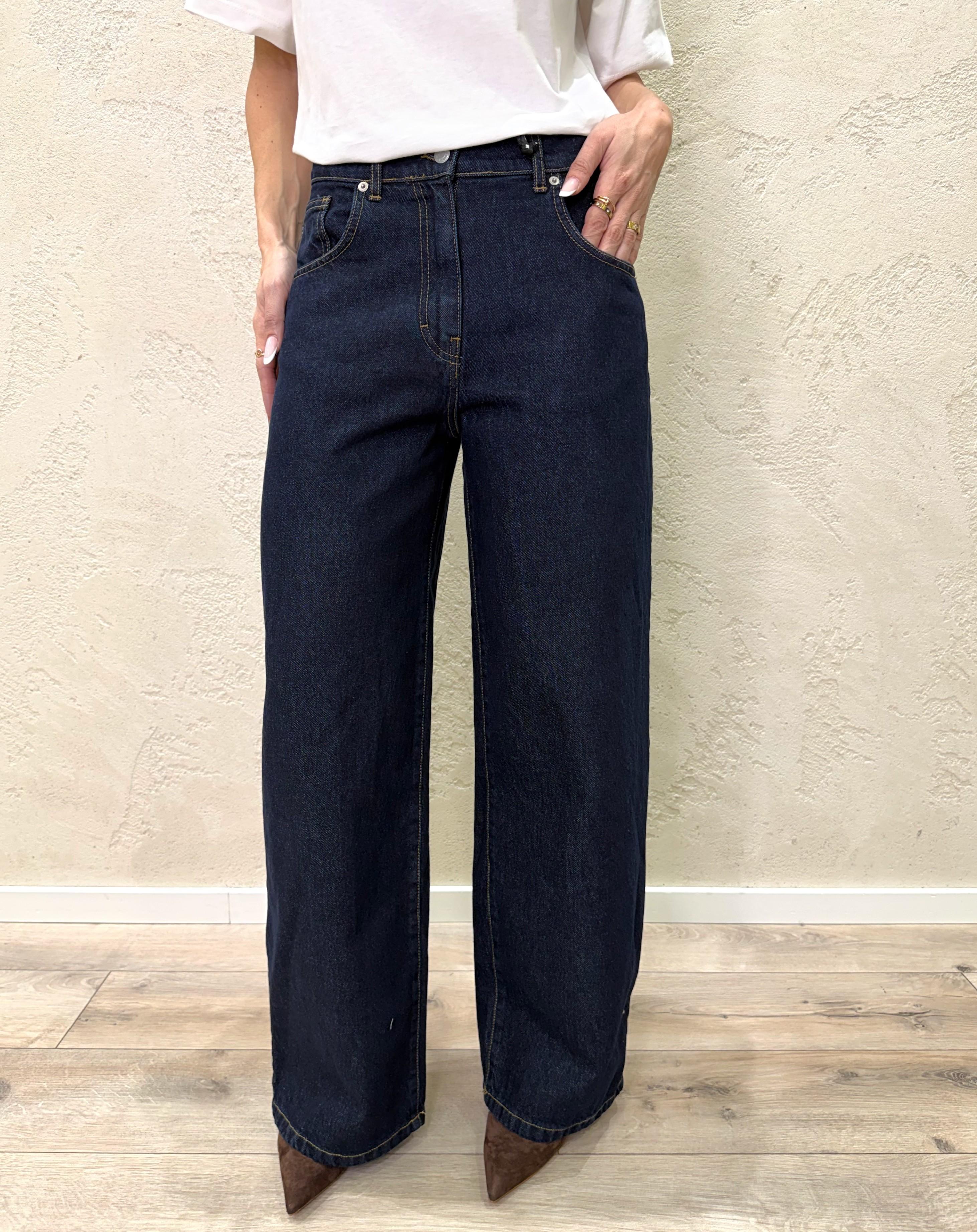 jeans modello bella wide leg in tela ferma PLS-Q274 DENIM BLU HAVEONE 