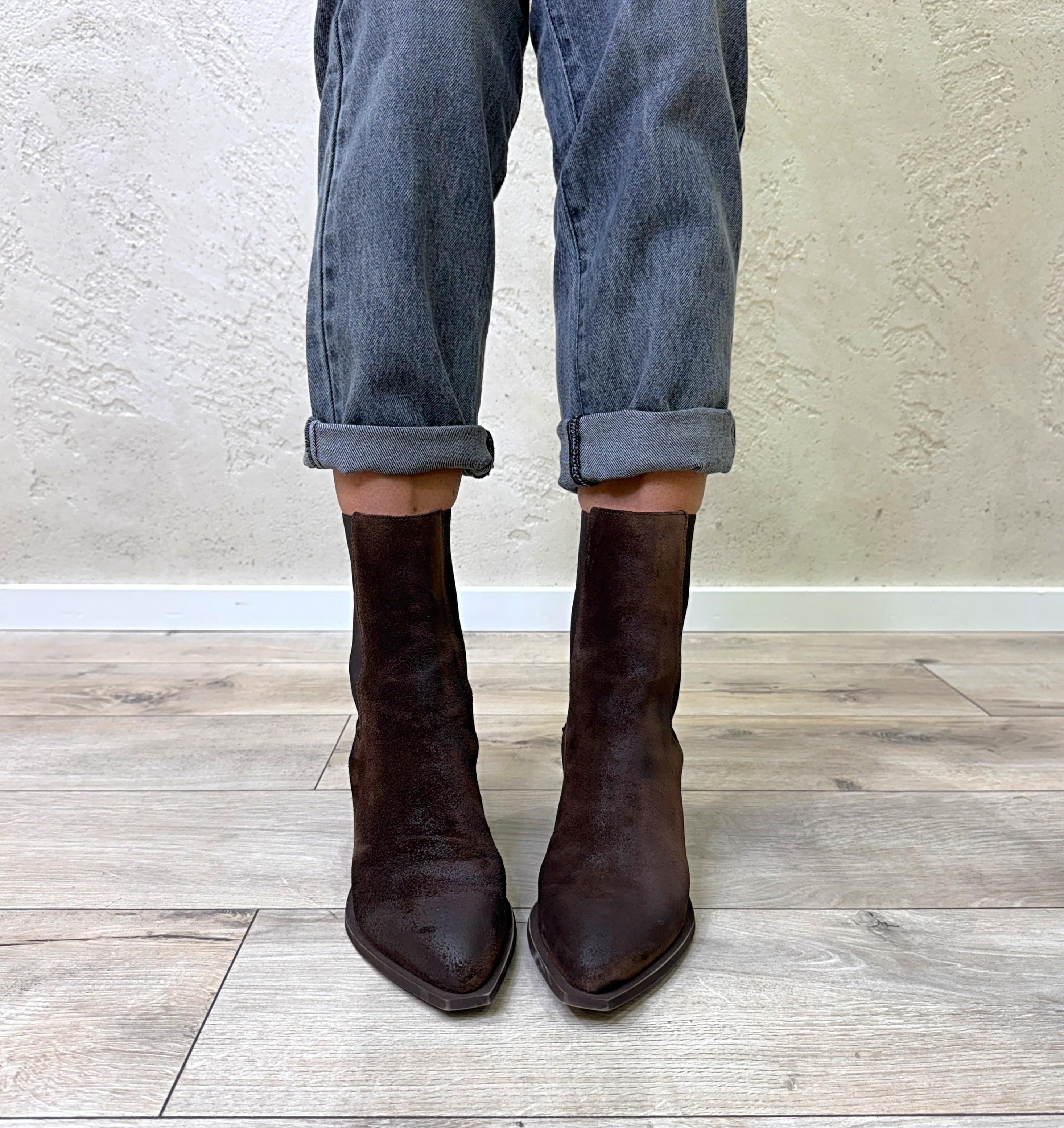 texano in vera pelle scamosciatca ICTEX61 CROSTA TESTA DI MORO OVYE' 