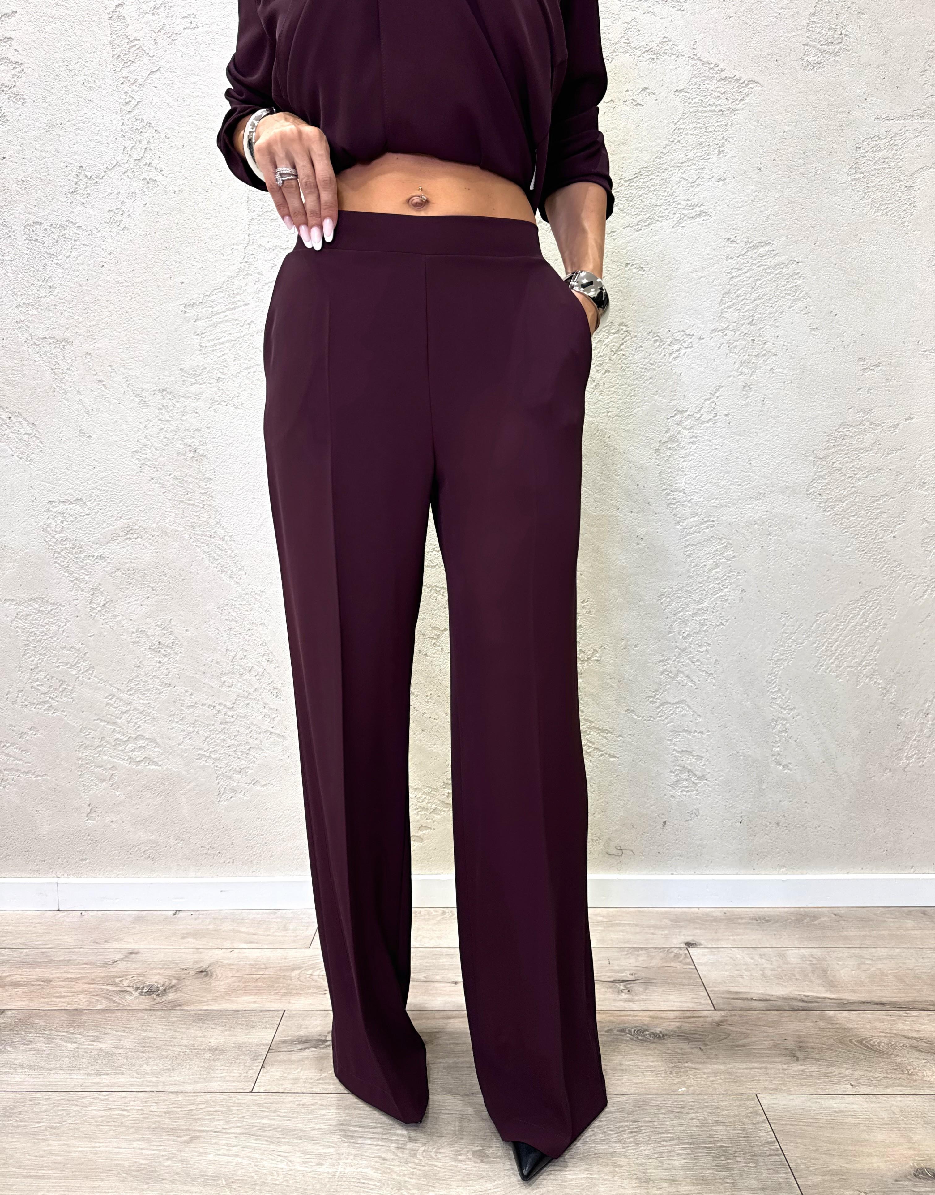 completo blazer con cintura e pantalone 303211 VINO SUSY MIX 