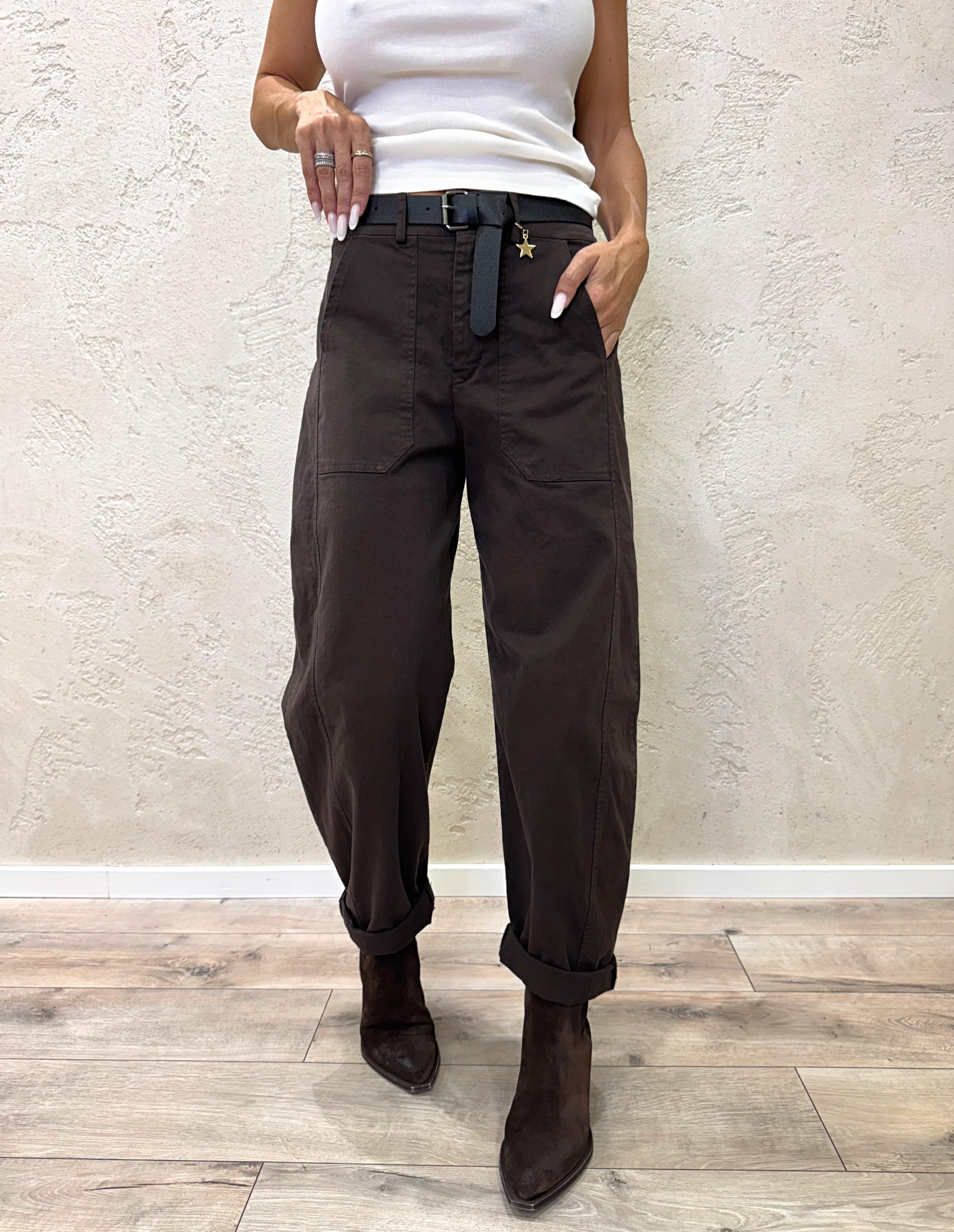 pantalone modello ferro di cavallo 58300GAB MORO SUSY MIX 