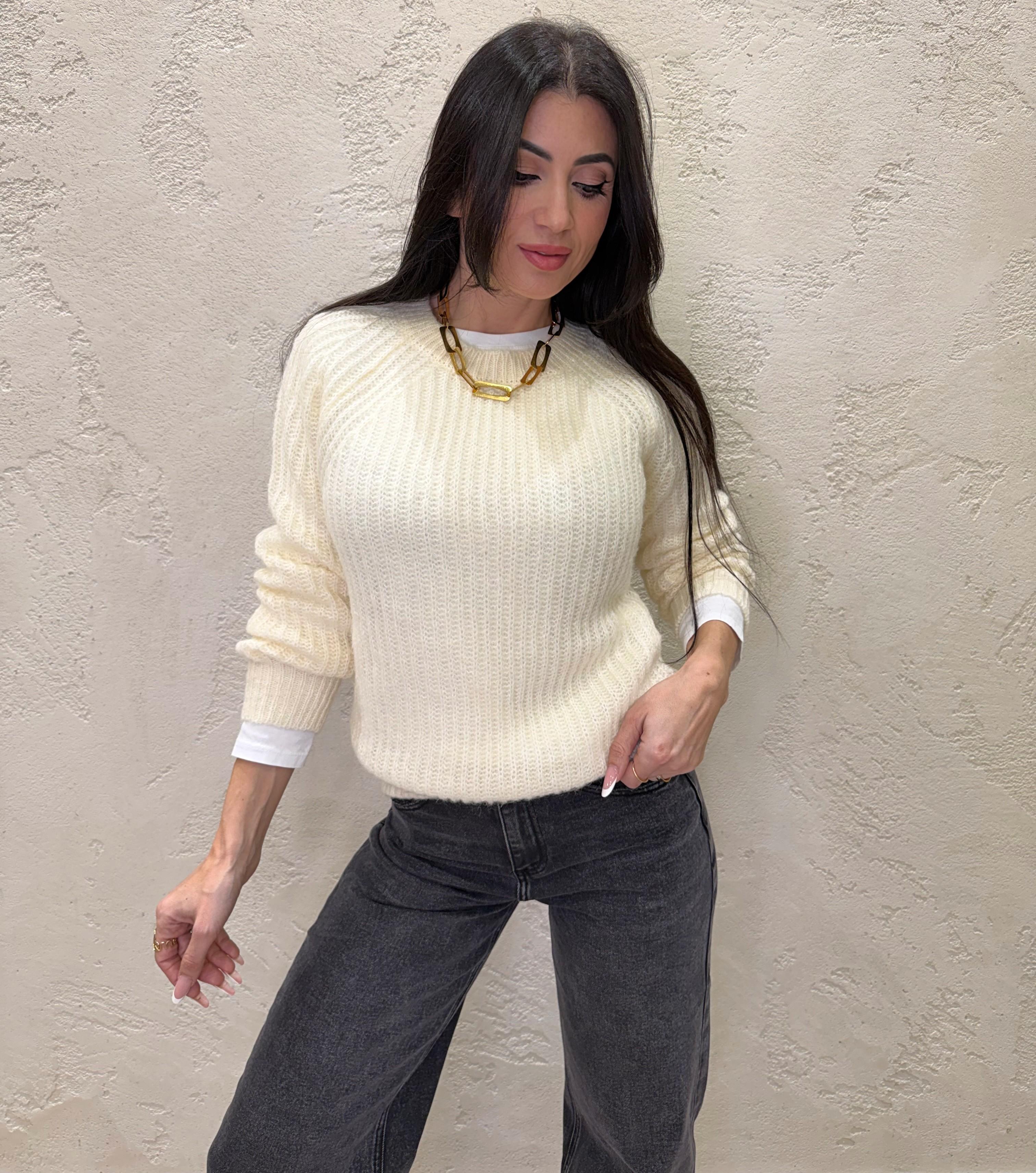 pull misto mohair punto ajour 55086F BURRO VICOLO 