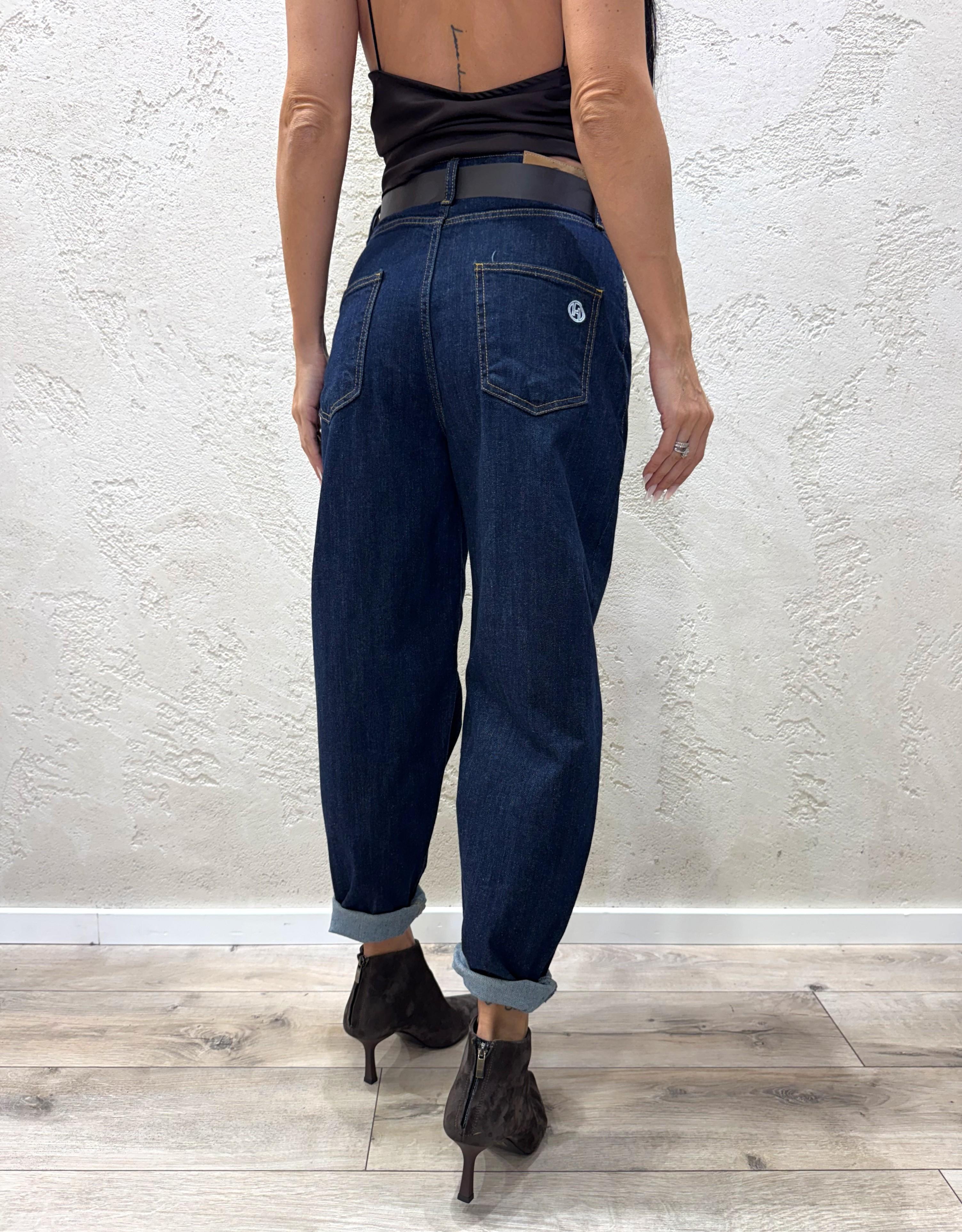 jeans modello balloon con cintura in dotazione PLS-P134 BLU HAVEONE 