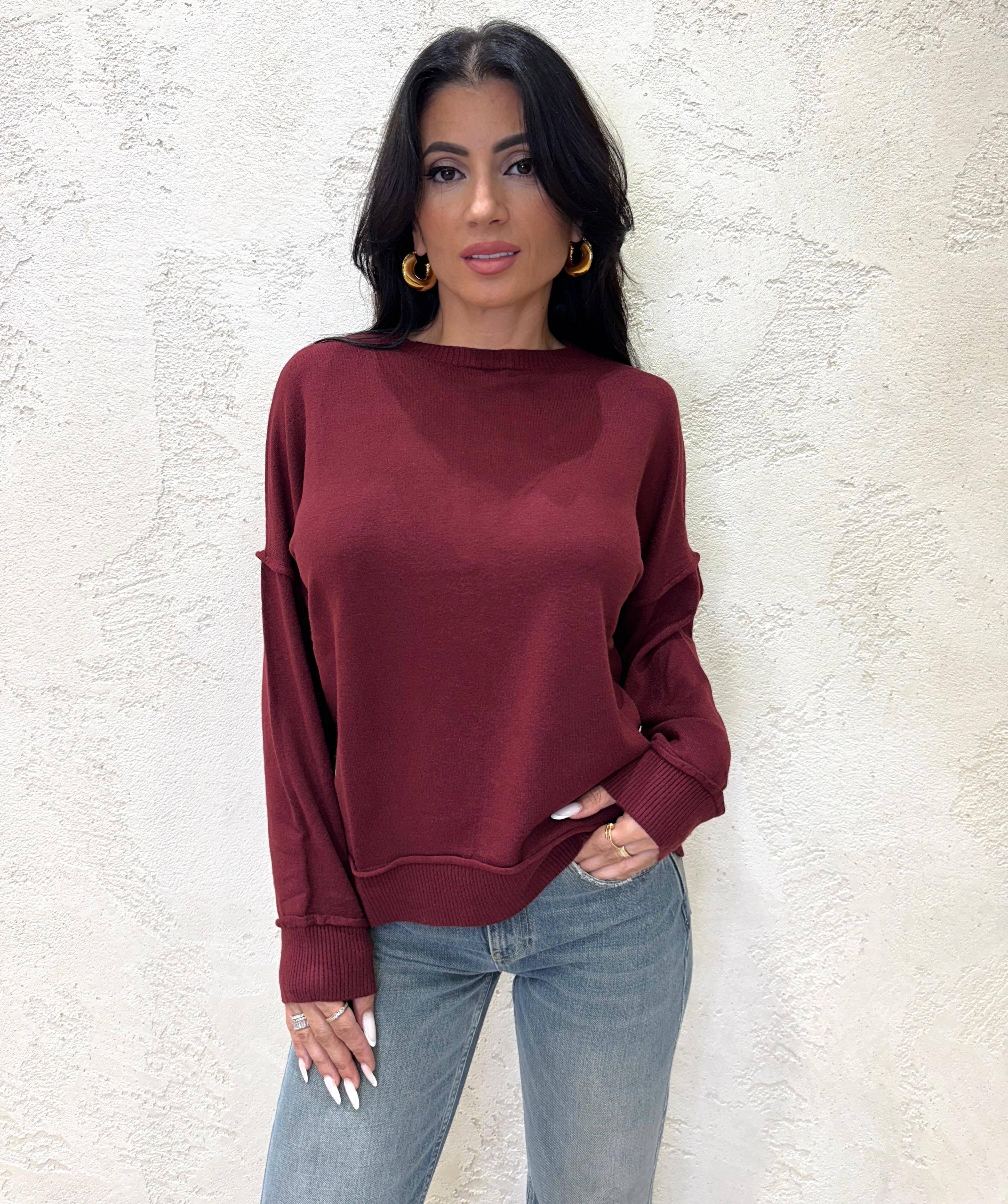 maglia morbida a girocollo 2350 BORDEAUX SUSY MIX 