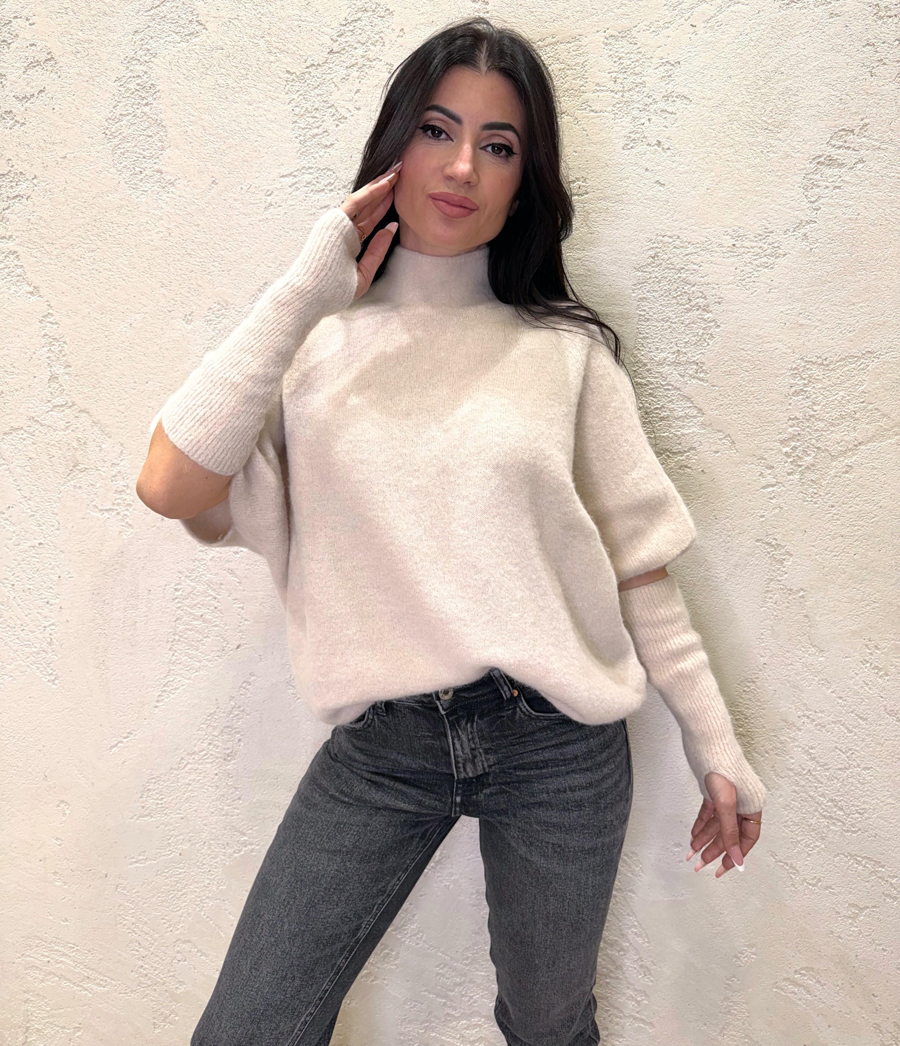 pull baby alpaca e lana con manicotti IT26028M BURRO MOTEL 