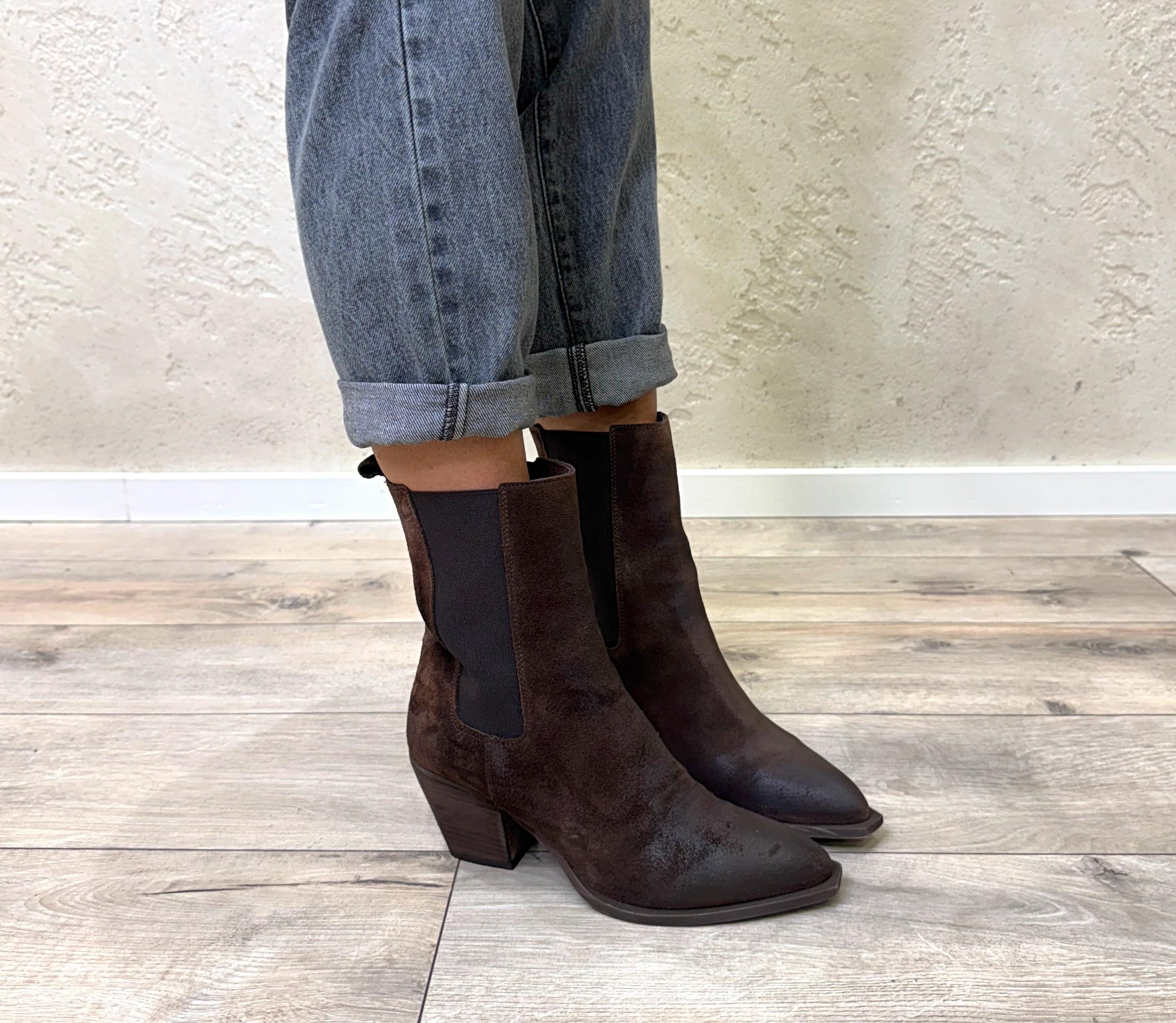 texano in vera pelle scamosciatca ICTEX61 CROSTA TESTA DI MORO OVYE' 