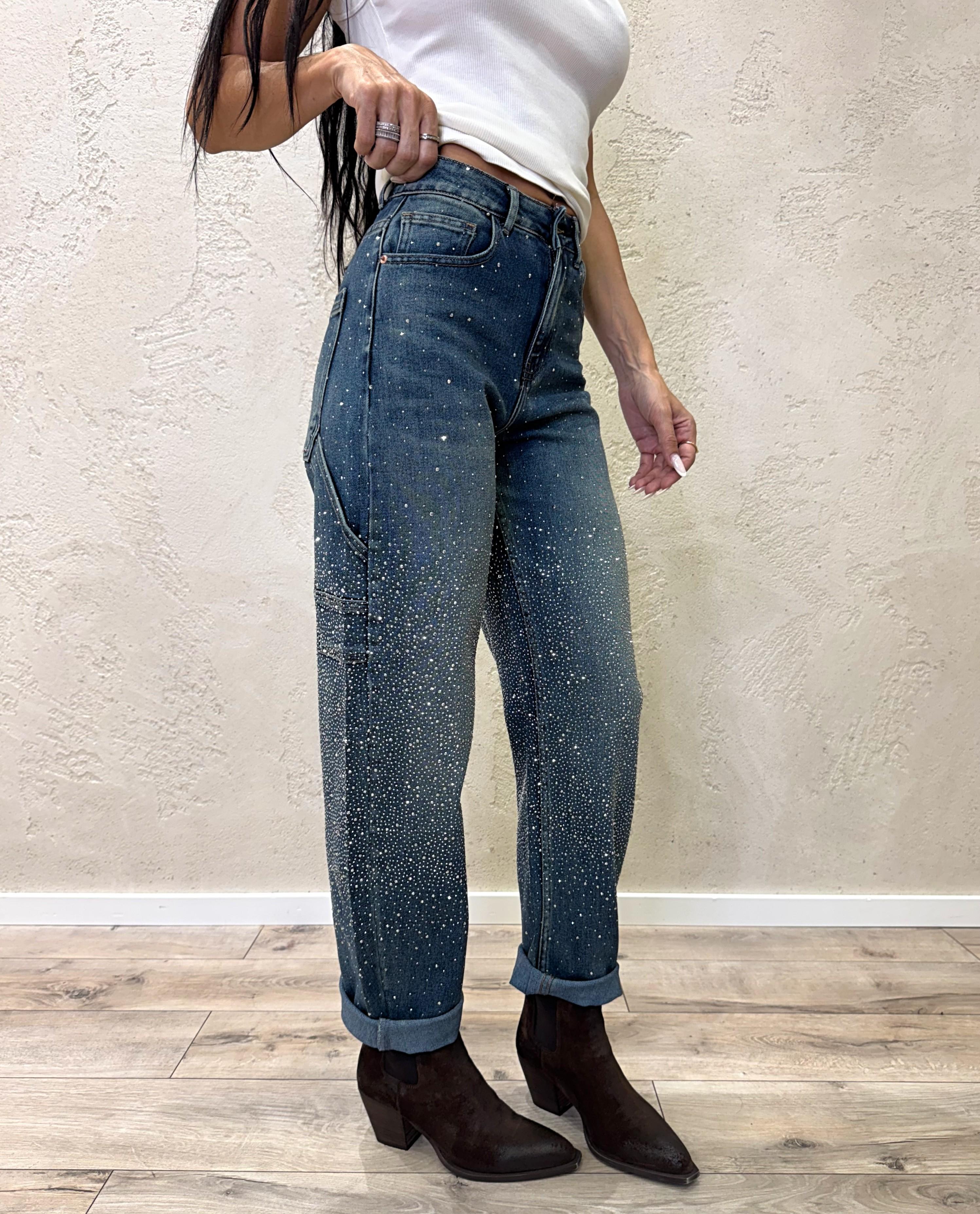 jeans baloon fit modello work con strass JNWORKSTRASS DENIM ELEVI 