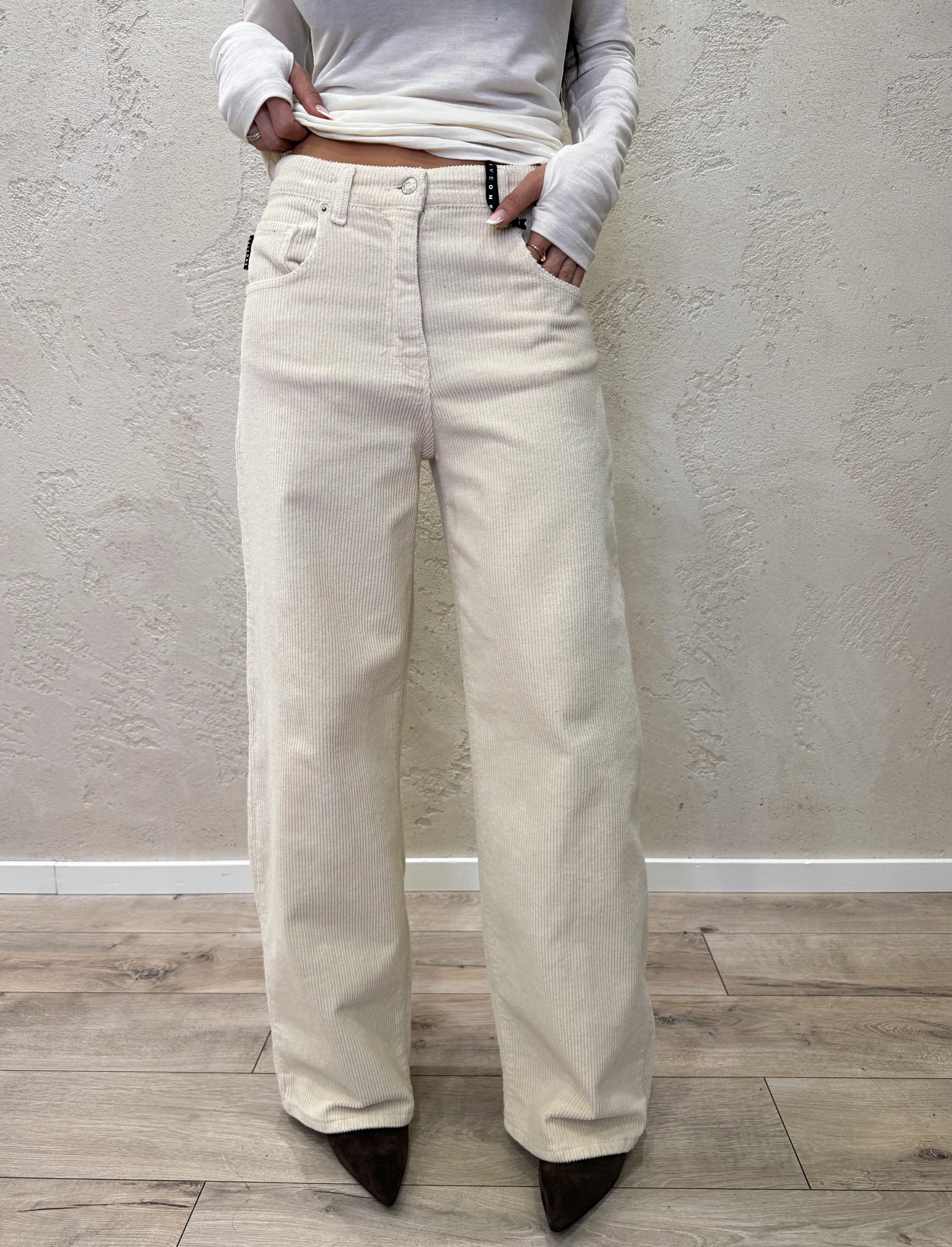 pantaloni a a gamba dritta in velluto a costine PLS-P238 BURRO HAVEONE 