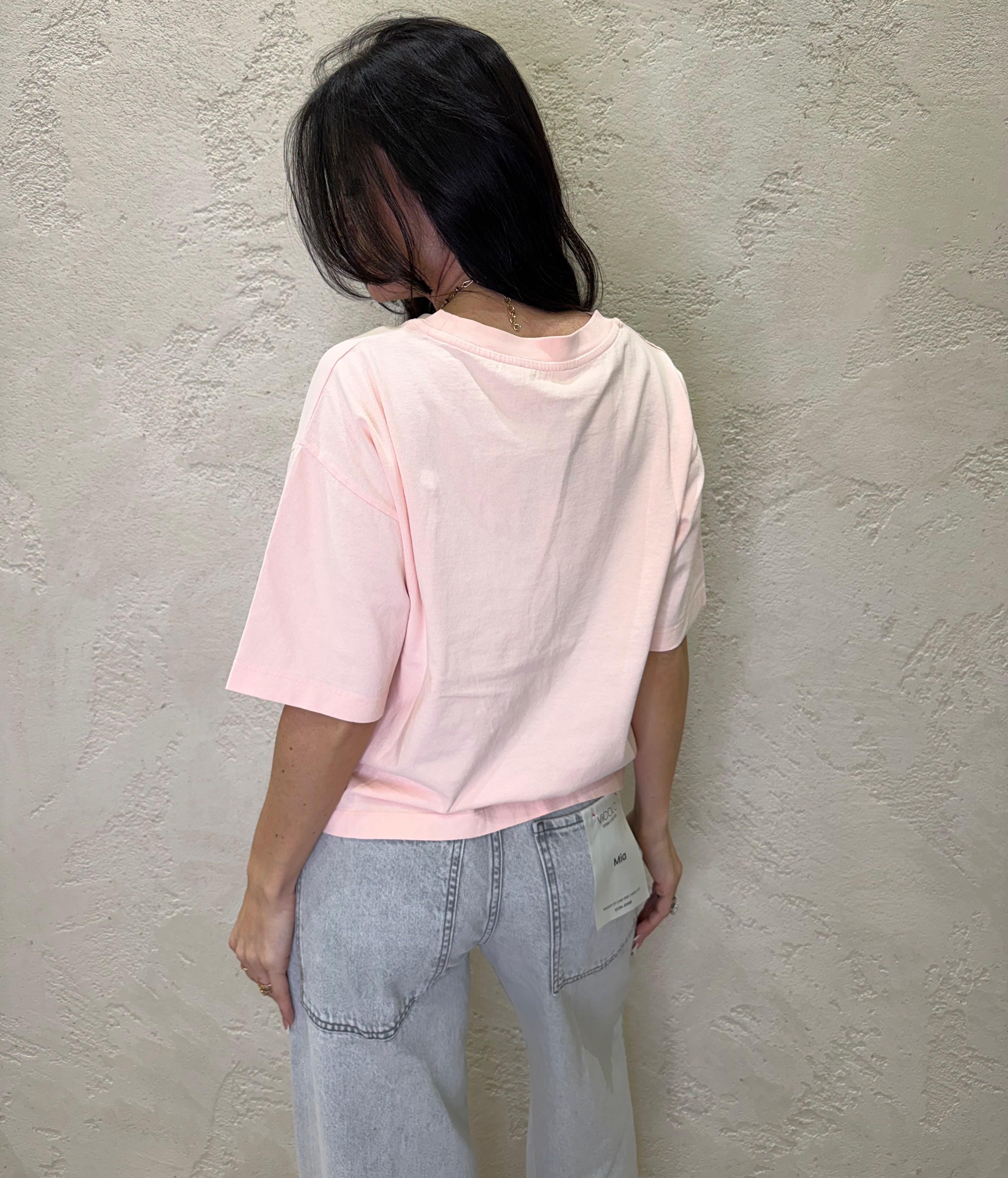 t-shirt basica a scatoletta UAB0022 ROSA PASTELLO VICOLO 