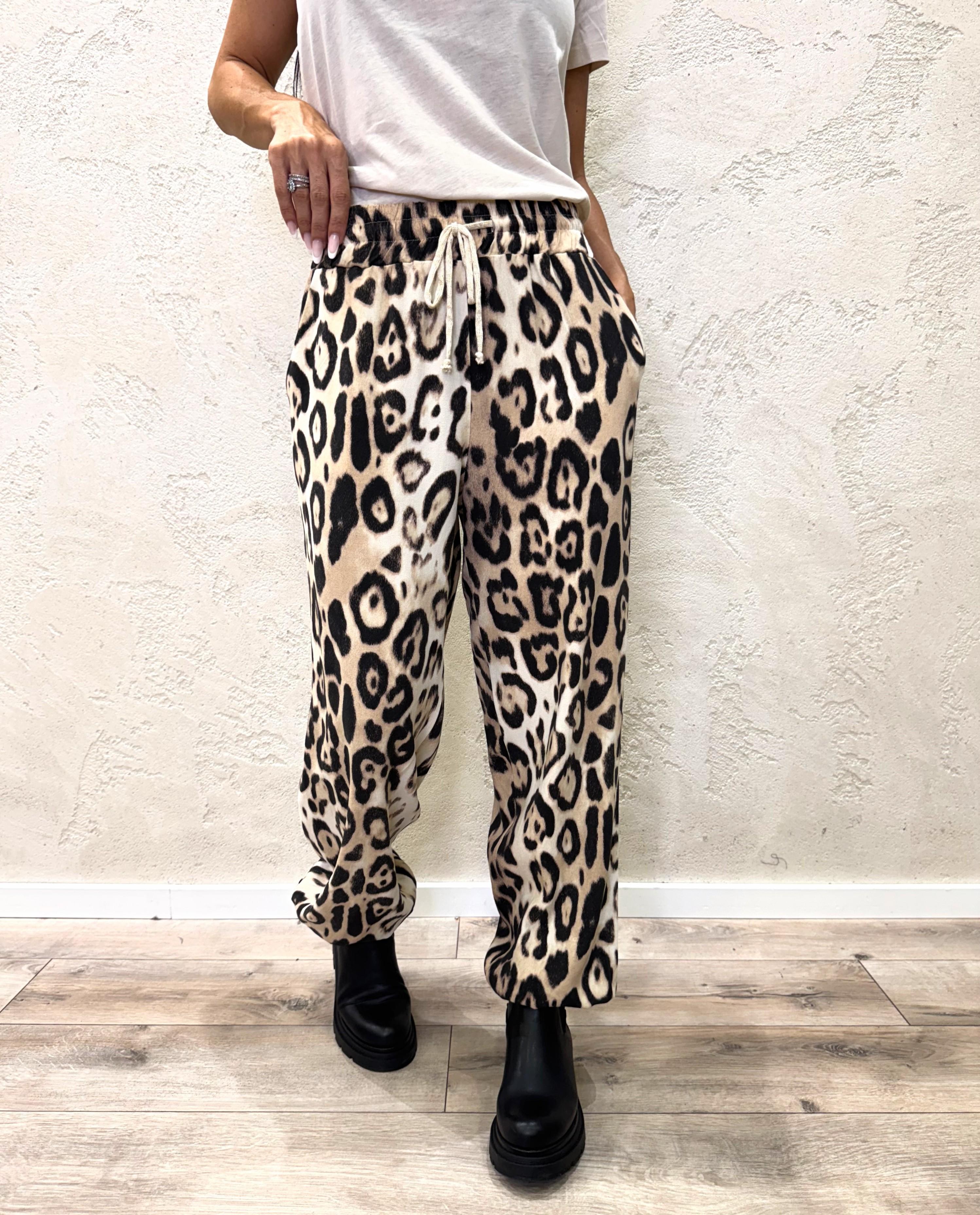pantalone morbido con elastico sul fondo e coulisse in vita D260PP36U MACULATO SUSY MIX 
