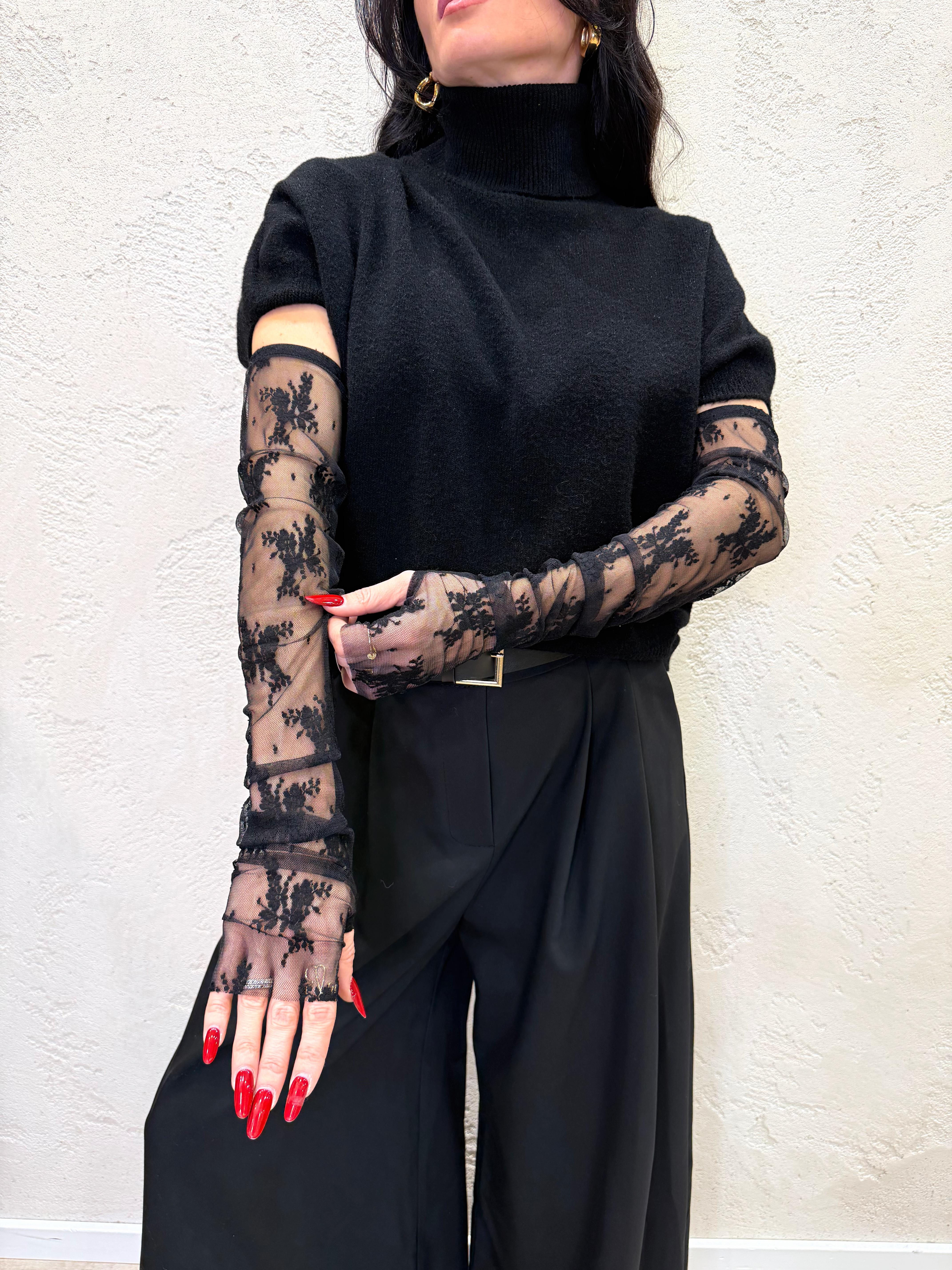 manicotti in pizzo 1003KMX NERO IMPERIAL 