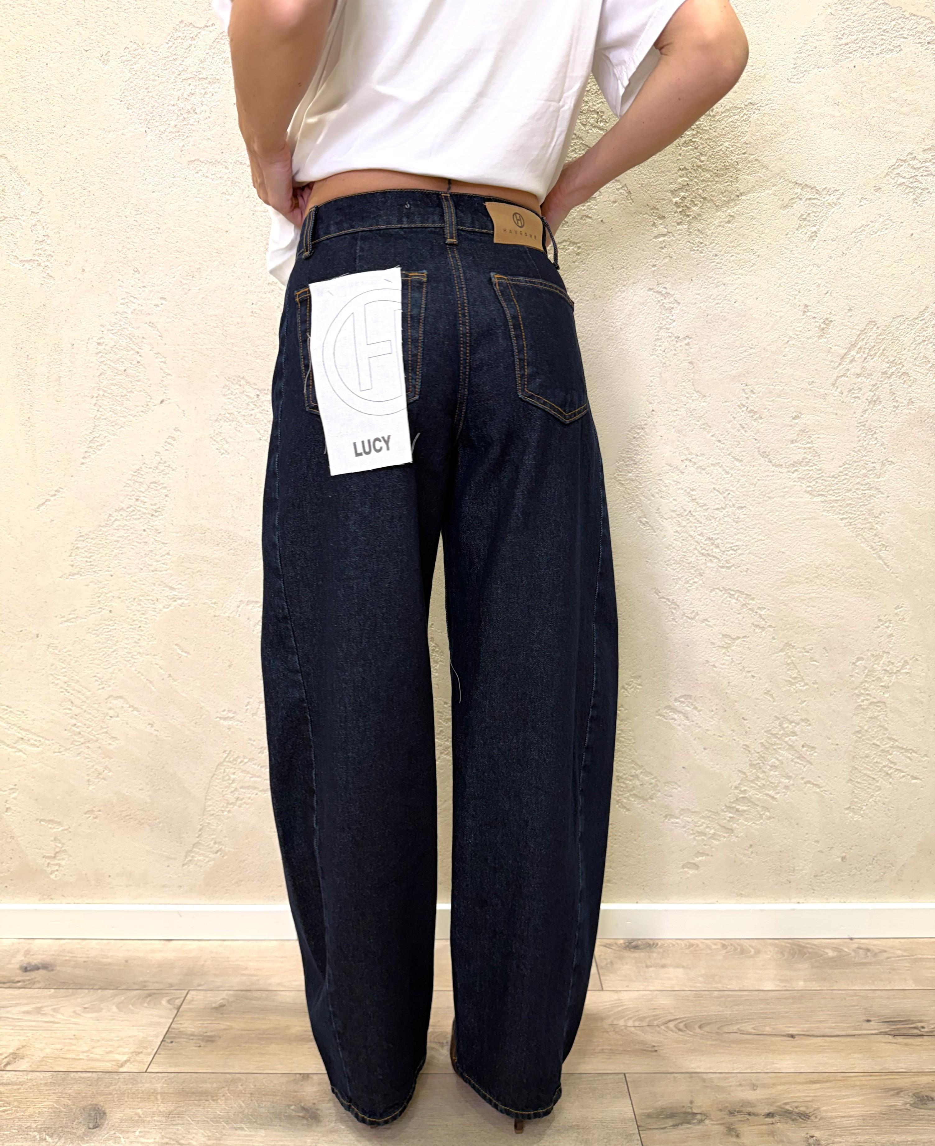 jeans modello lucy barrel fit PLS-Q275 DENIM BLU HAVEONE 
