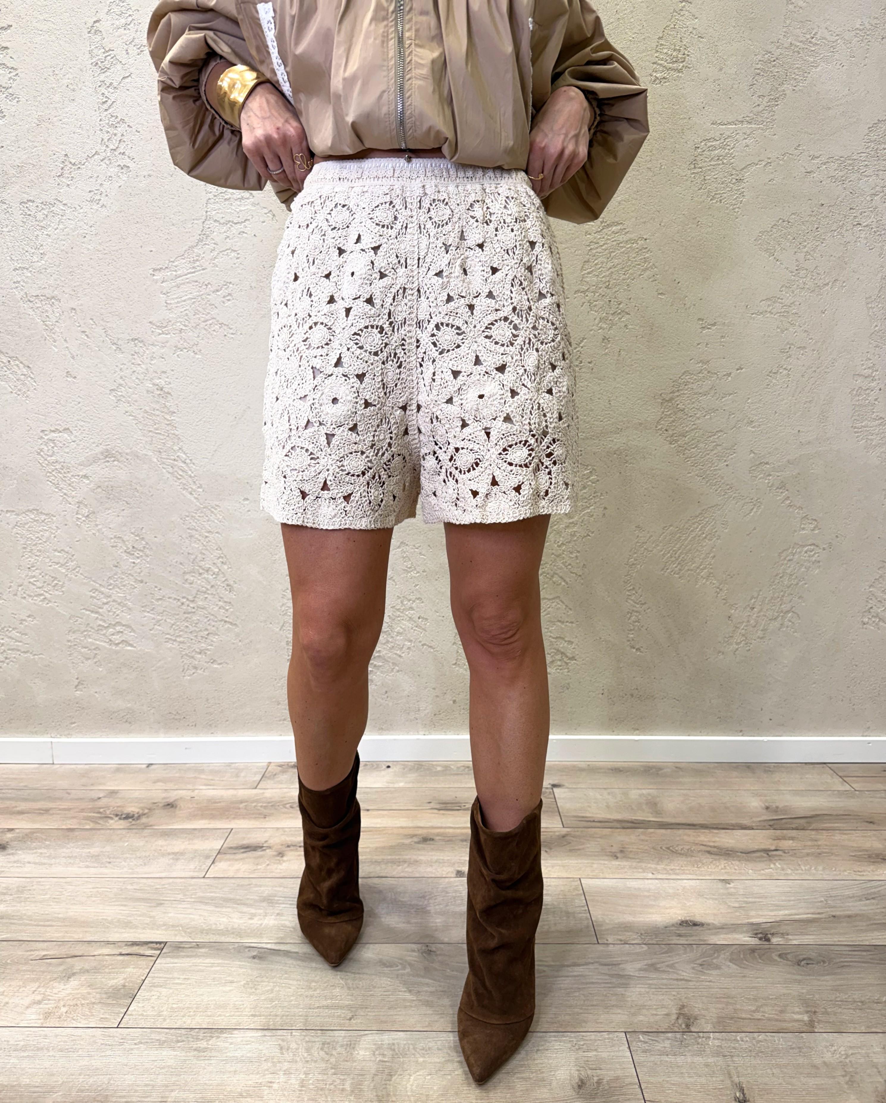 pantaloncino corto crochet VS0021 LATTE SUSY MIX 