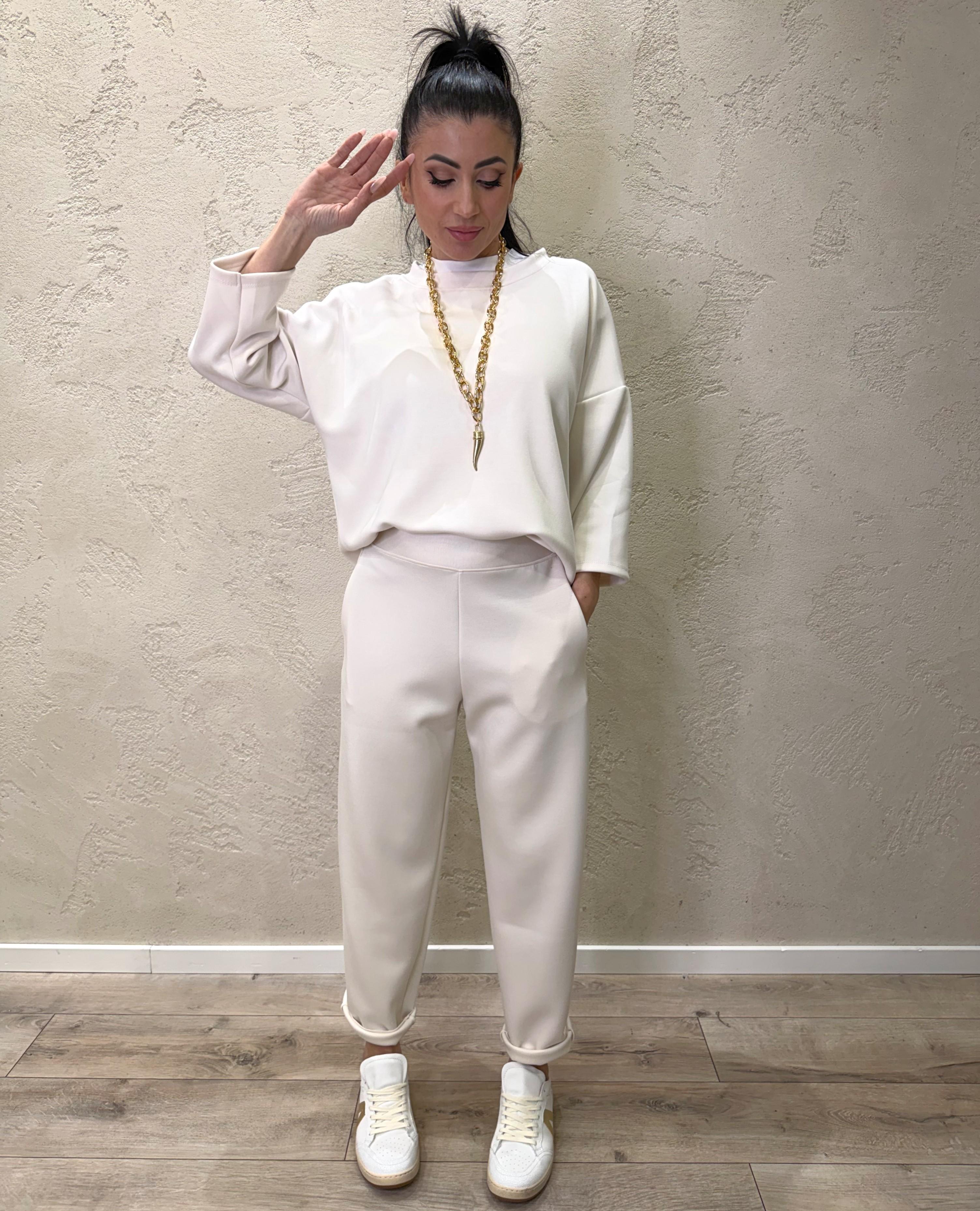 tuta in scuba leggera elasicizzata misto viscosa 26106CP BURRO SUSY MIX 