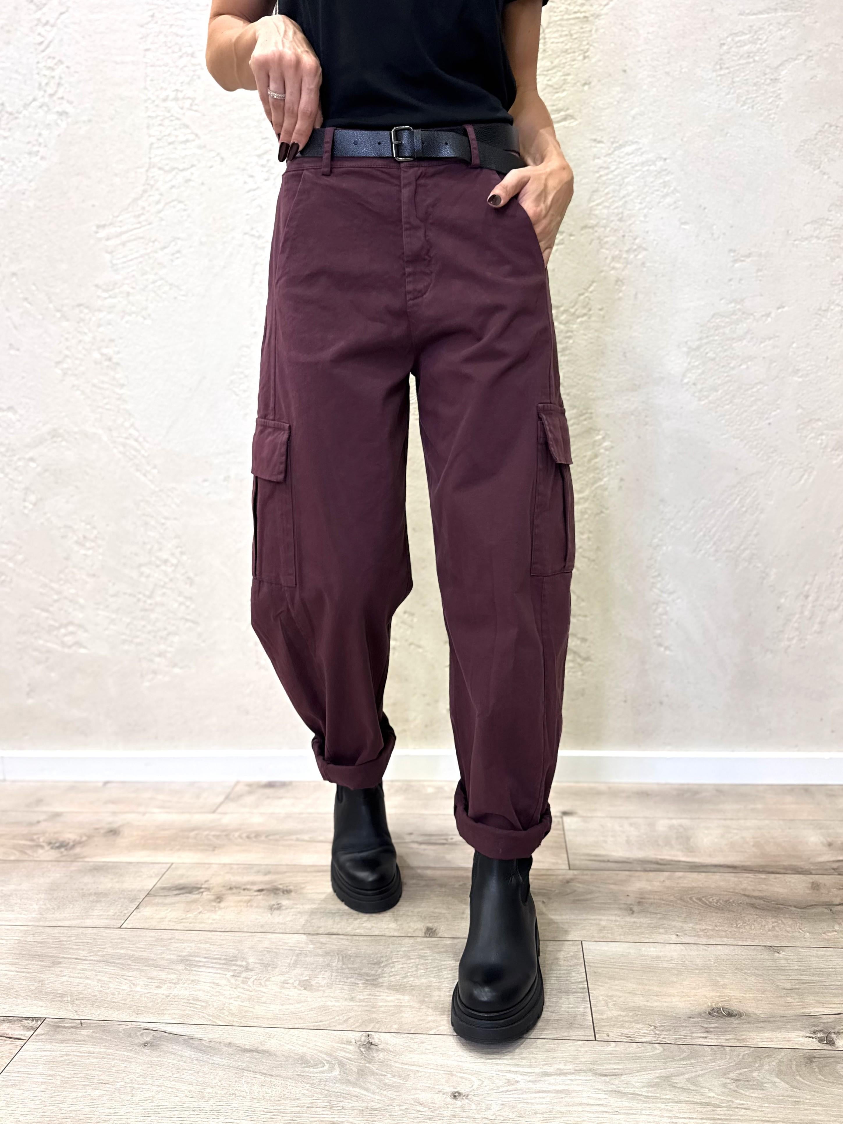 pantalone elasticizzato modello baloon tasconato 59080G VINO SUSY MIX 
