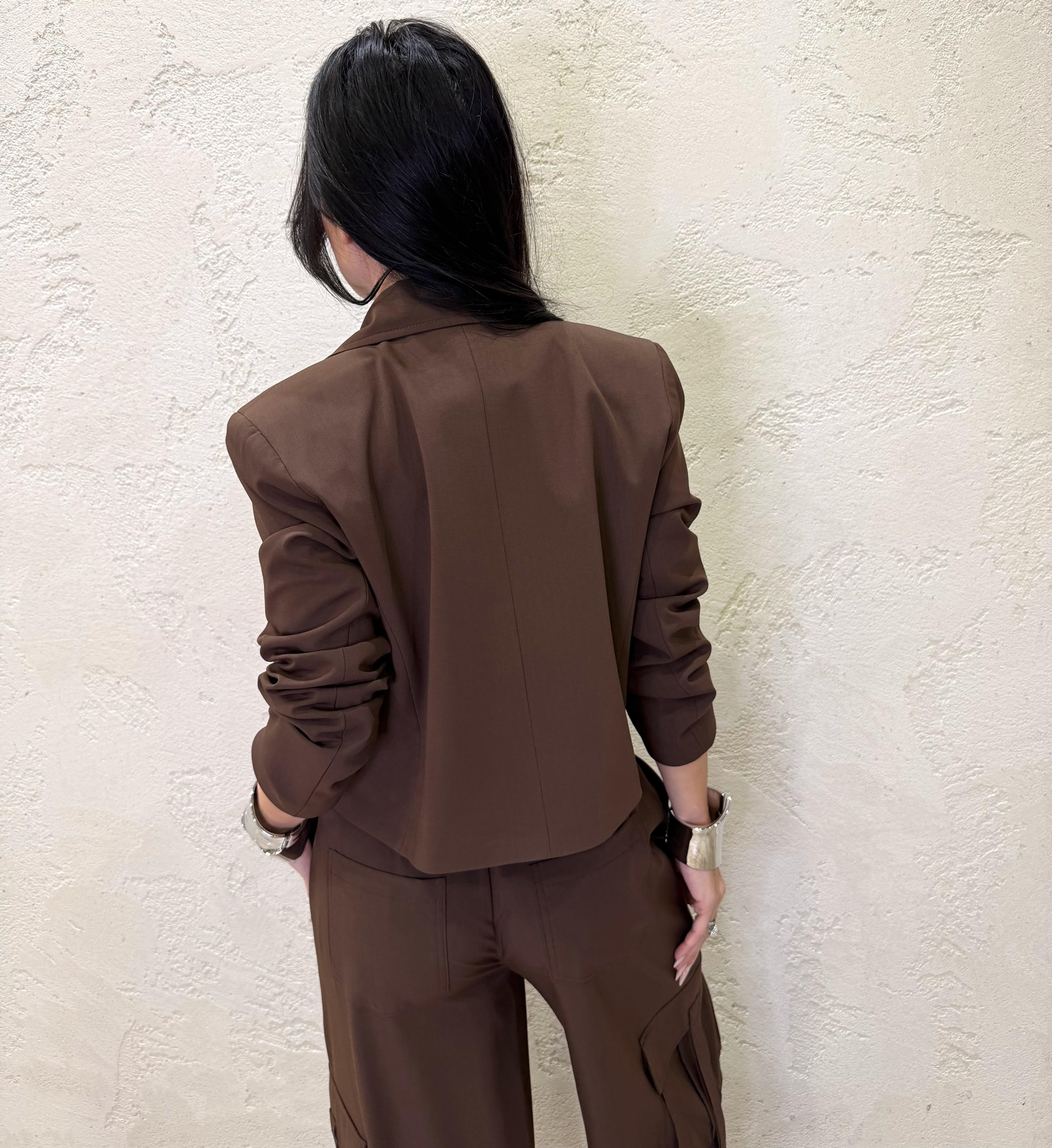 giacchino crop doppio petto 26B3844 MORO TENSIONE IN 