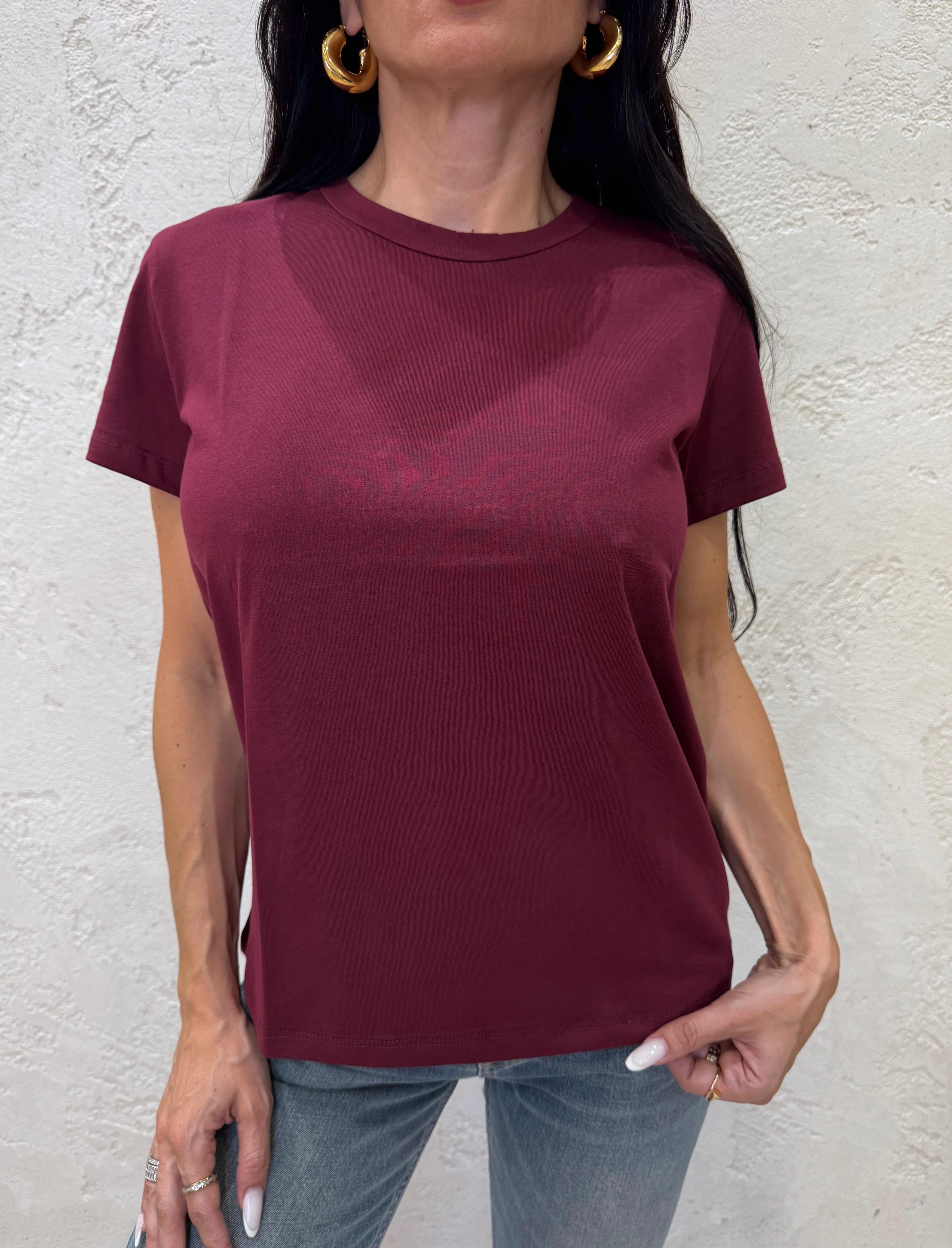 t-shirt basica a manica corta SH000904 VINO SUSY MIX 