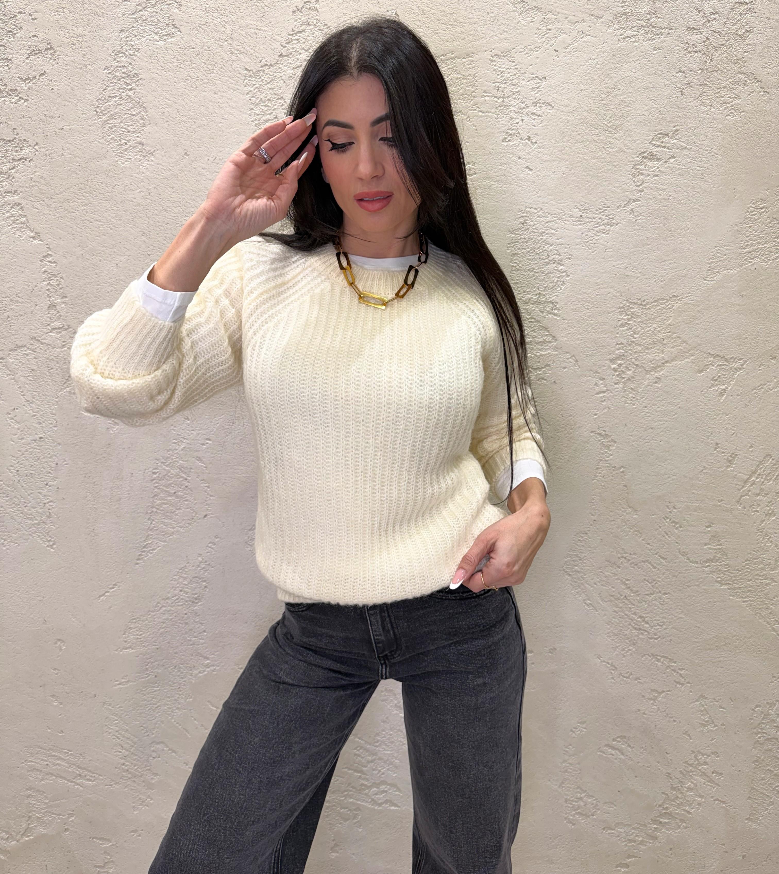 pull misto mohair punto ajour 55086F BURRO VICOLO 