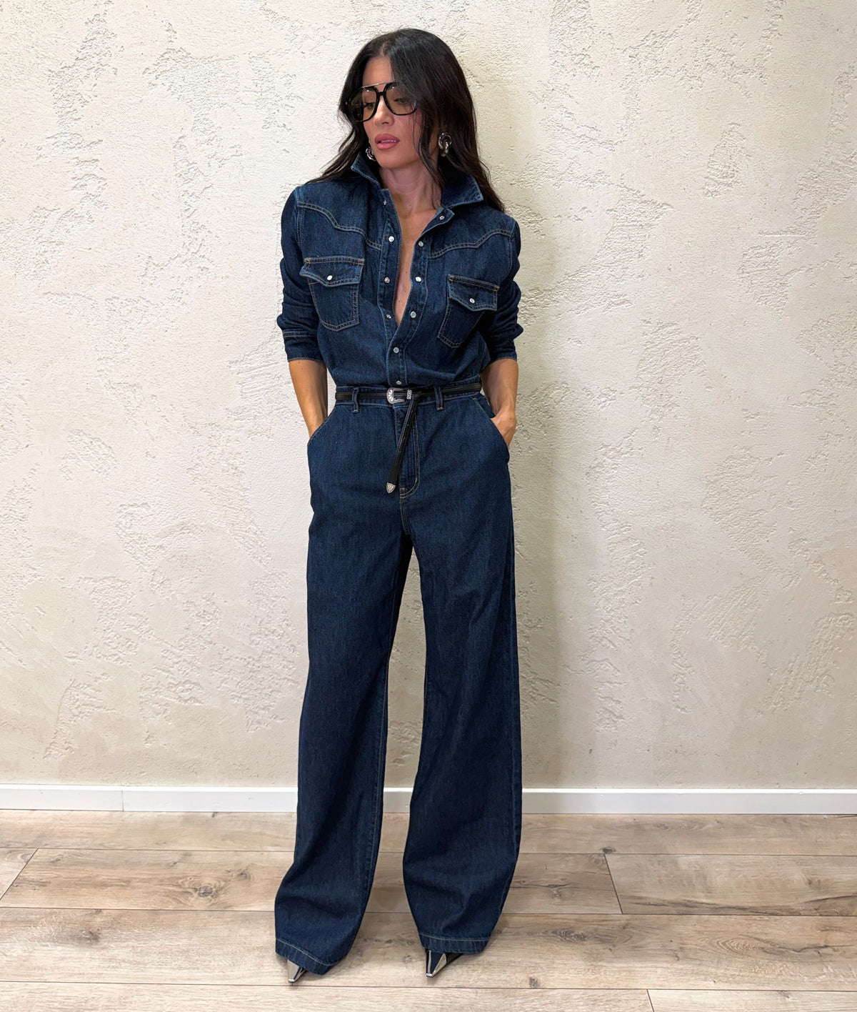 Tuta "Sole" in denim rinse