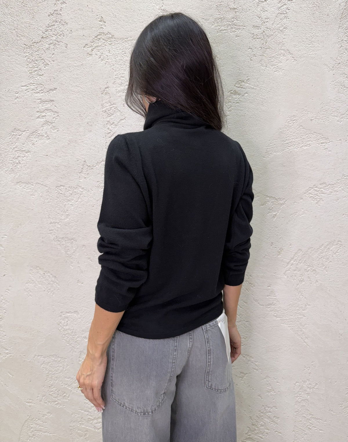 Pullover polo in misto lana e cashmere