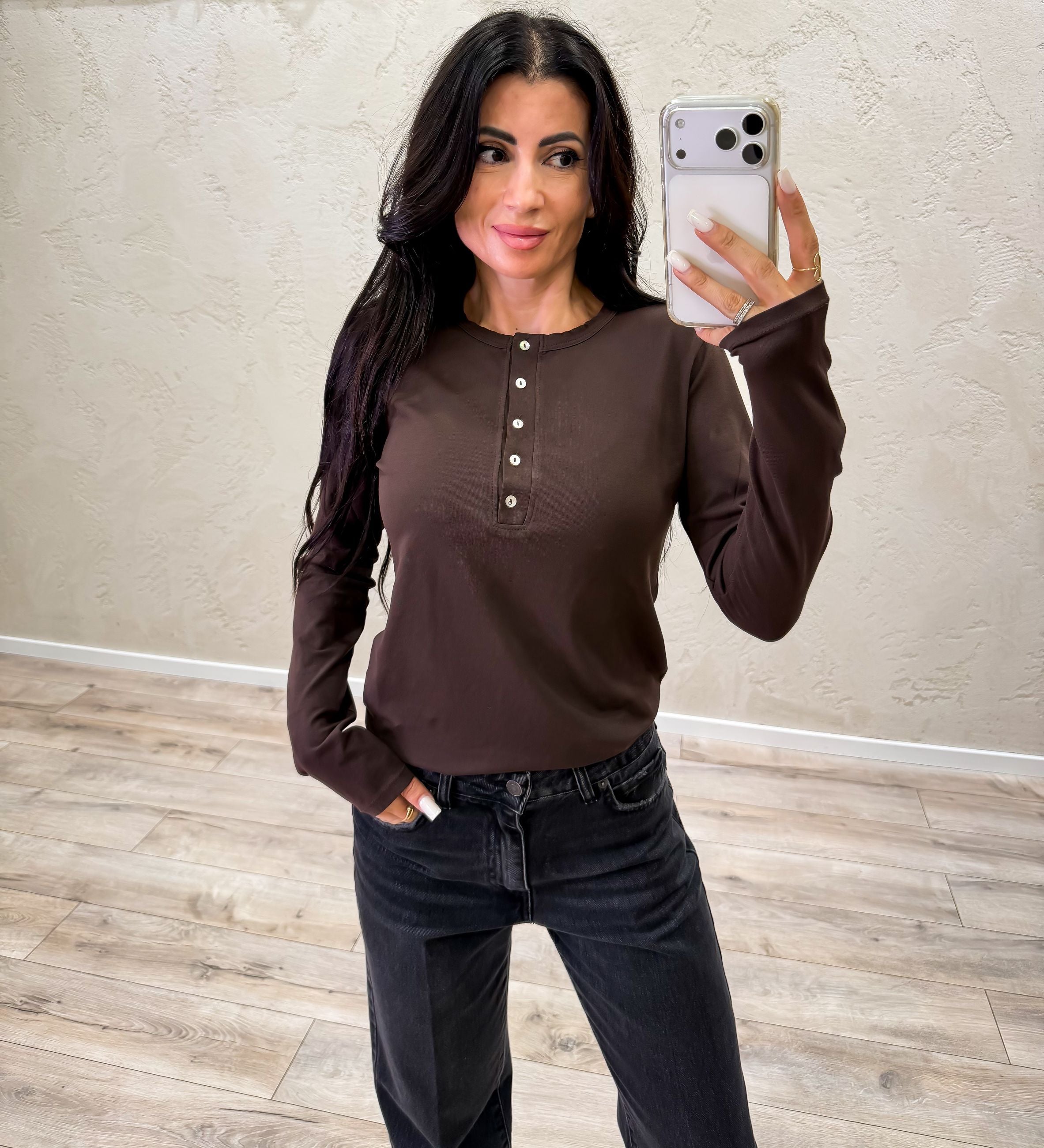 Maglia serafino in cotone elastcizzato