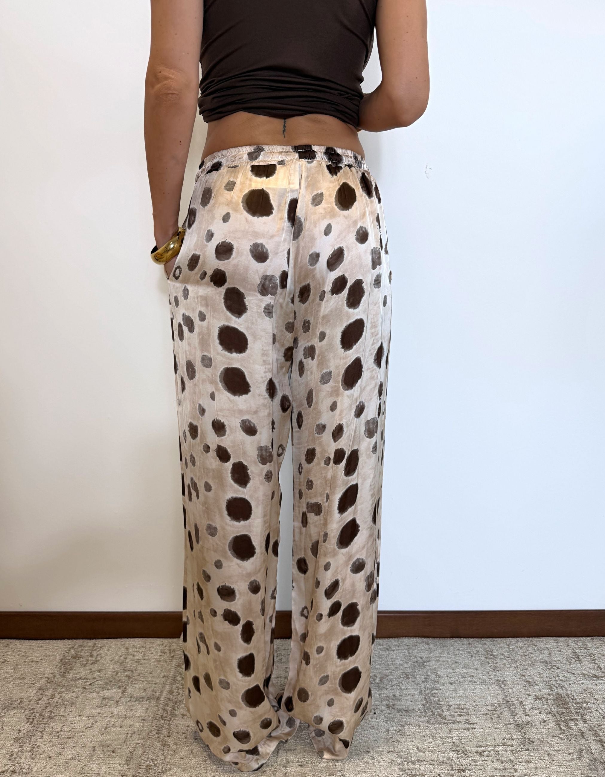 Pantalone a palazzo "soft safari" 100% viscosa