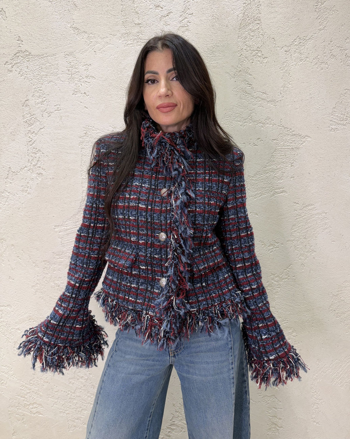 Giacca "Parisienne" in tweed sfrangiato