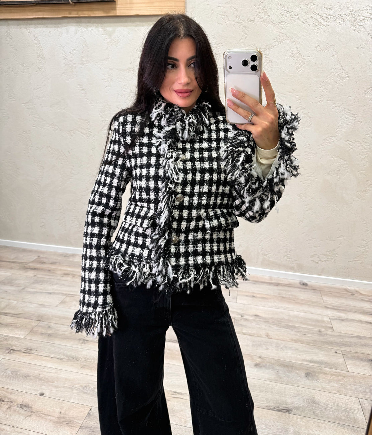 Giacca "Parisienne" in tweed sfrangiato