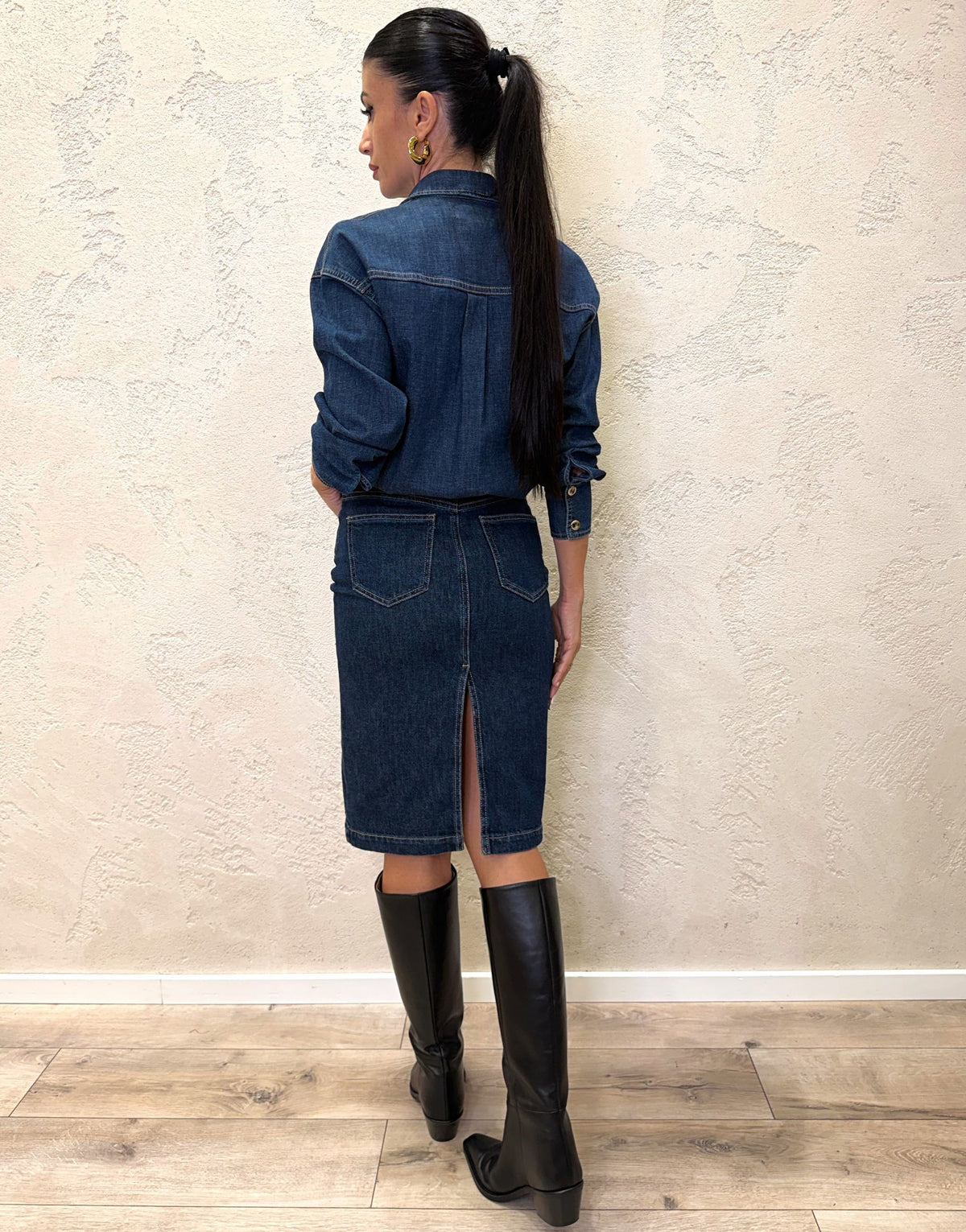 Abito camicia denim