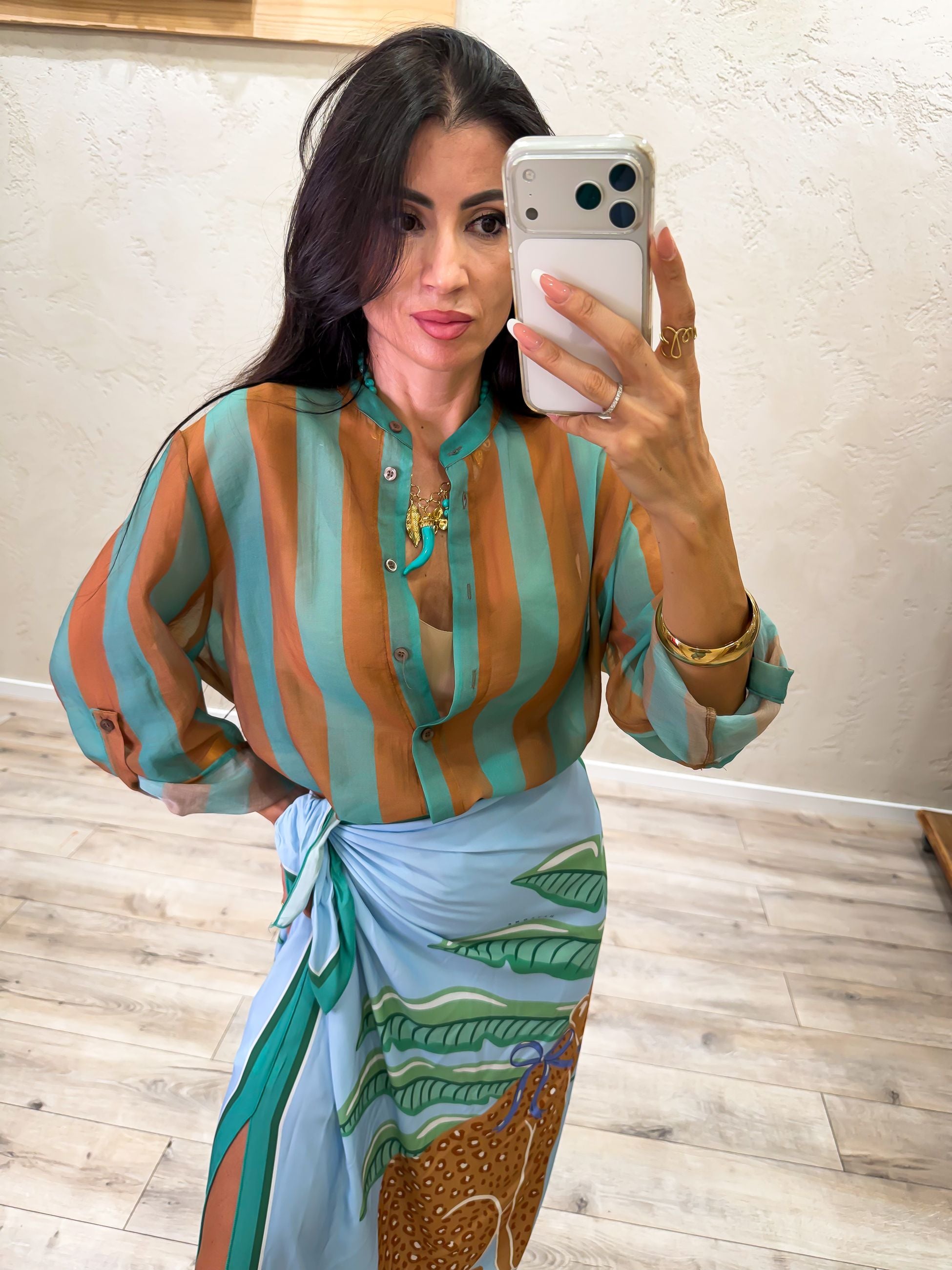 camicia a righe effetto vedo non vedo
