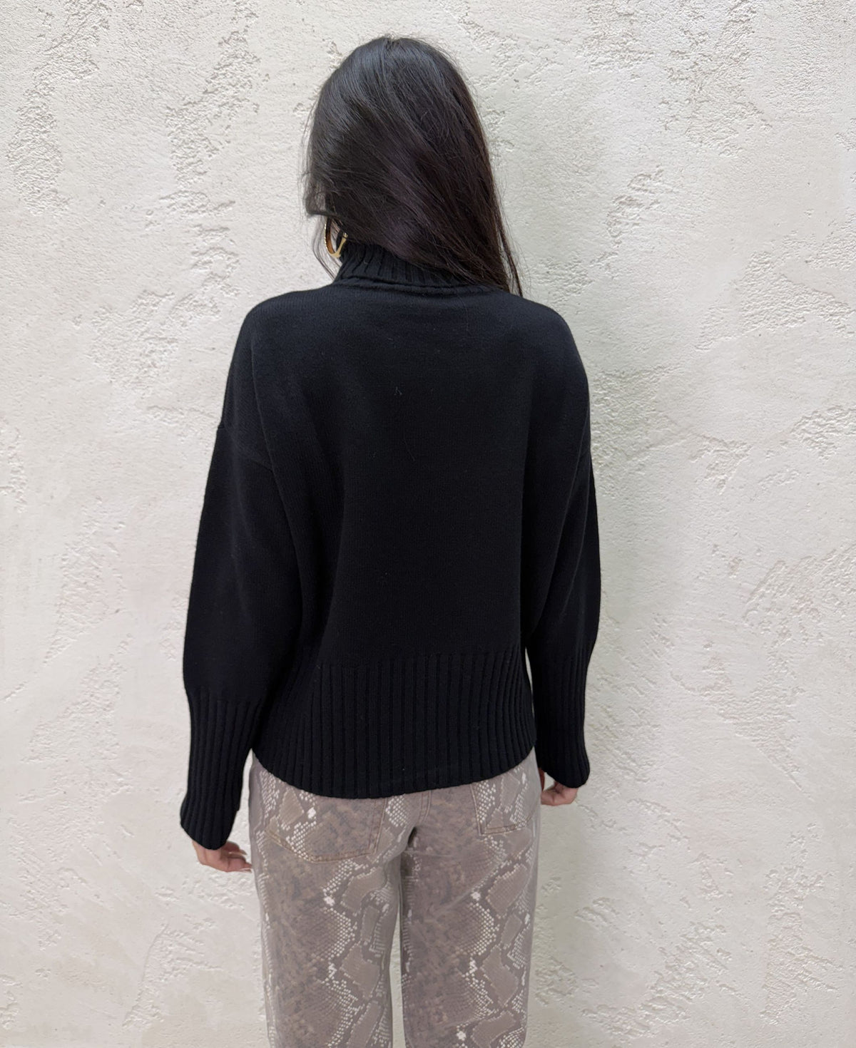 Pullover a collo alto in pura lana