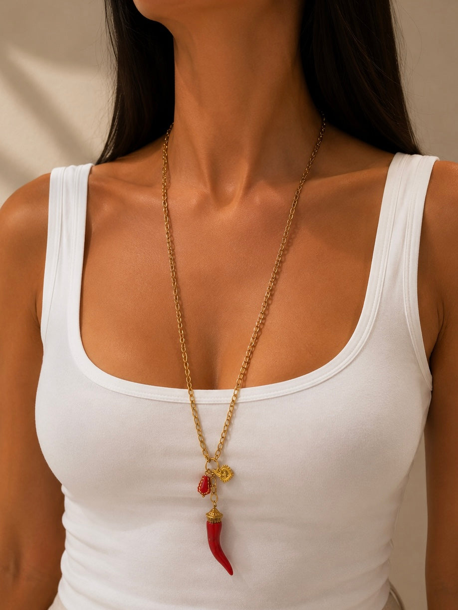 collana lunga "coral reef"