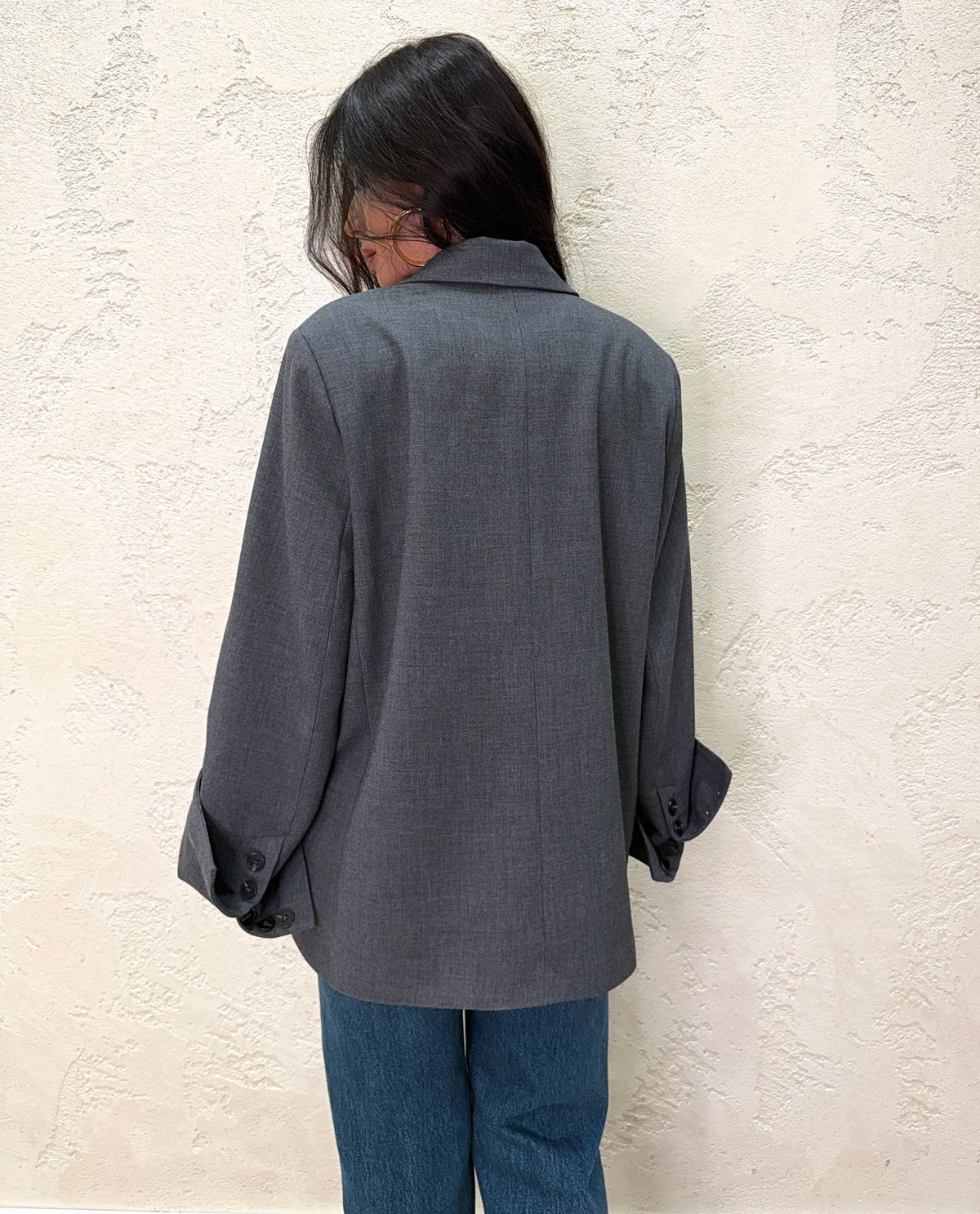 Blazer over con risvolto su manica