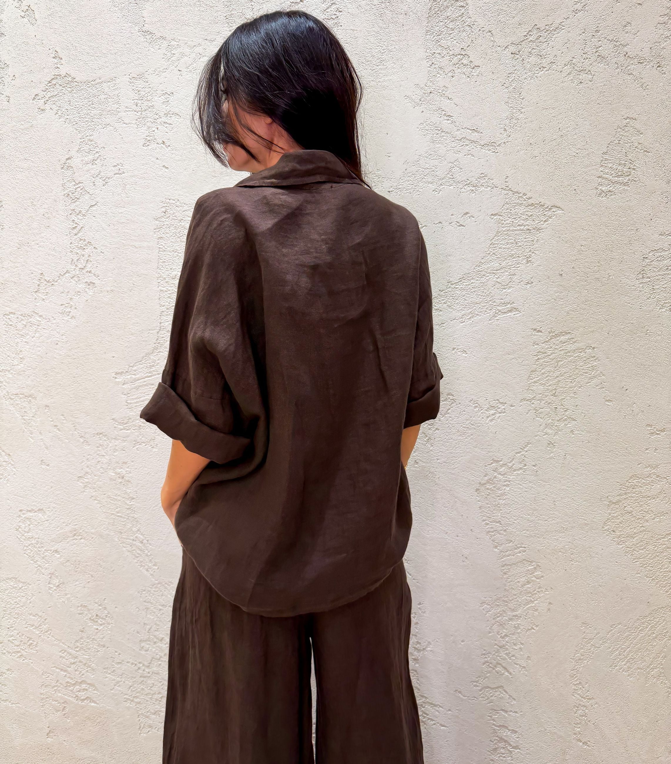 giacca 100% lino manica corta