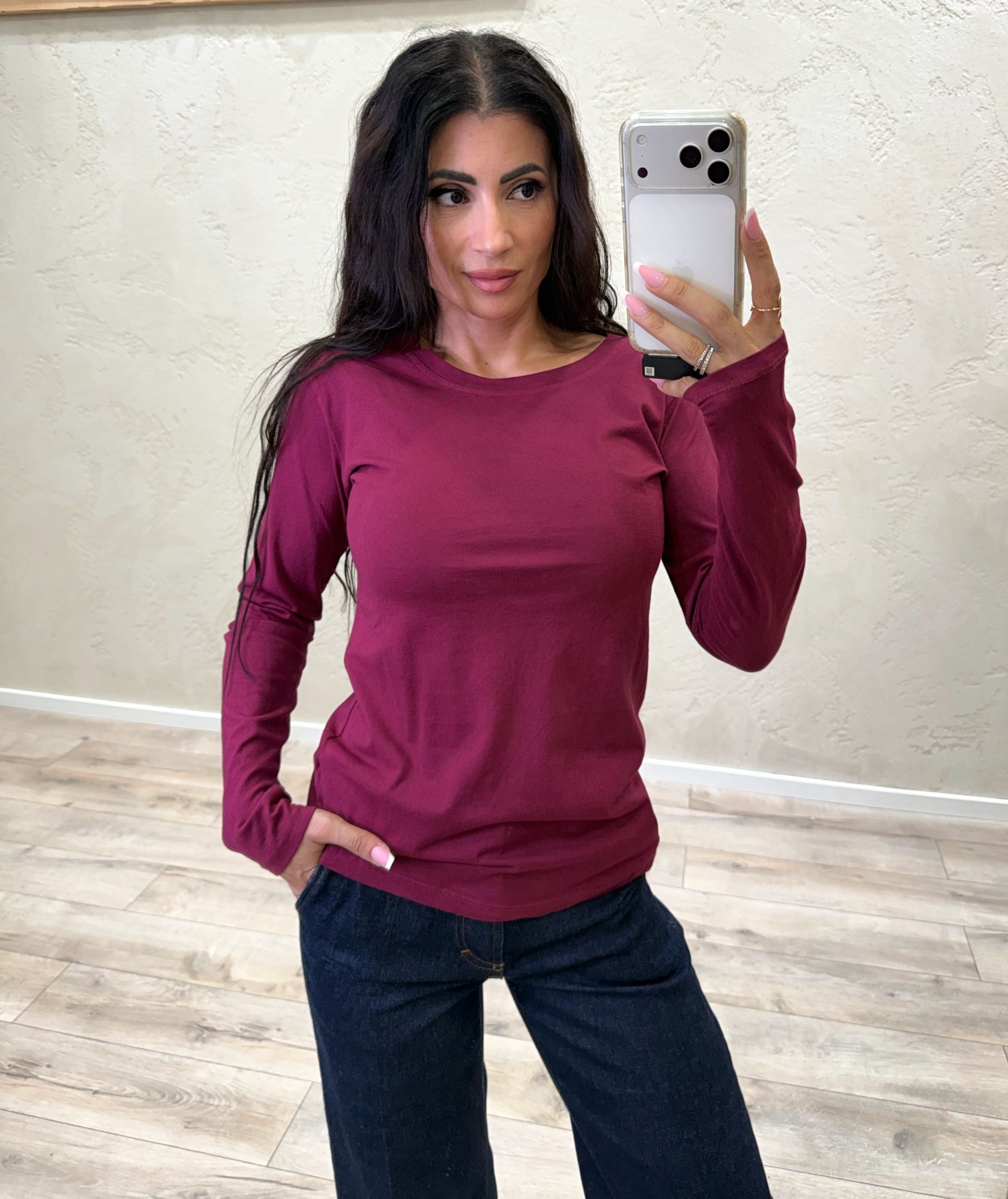 Maglia girocollo in cotone