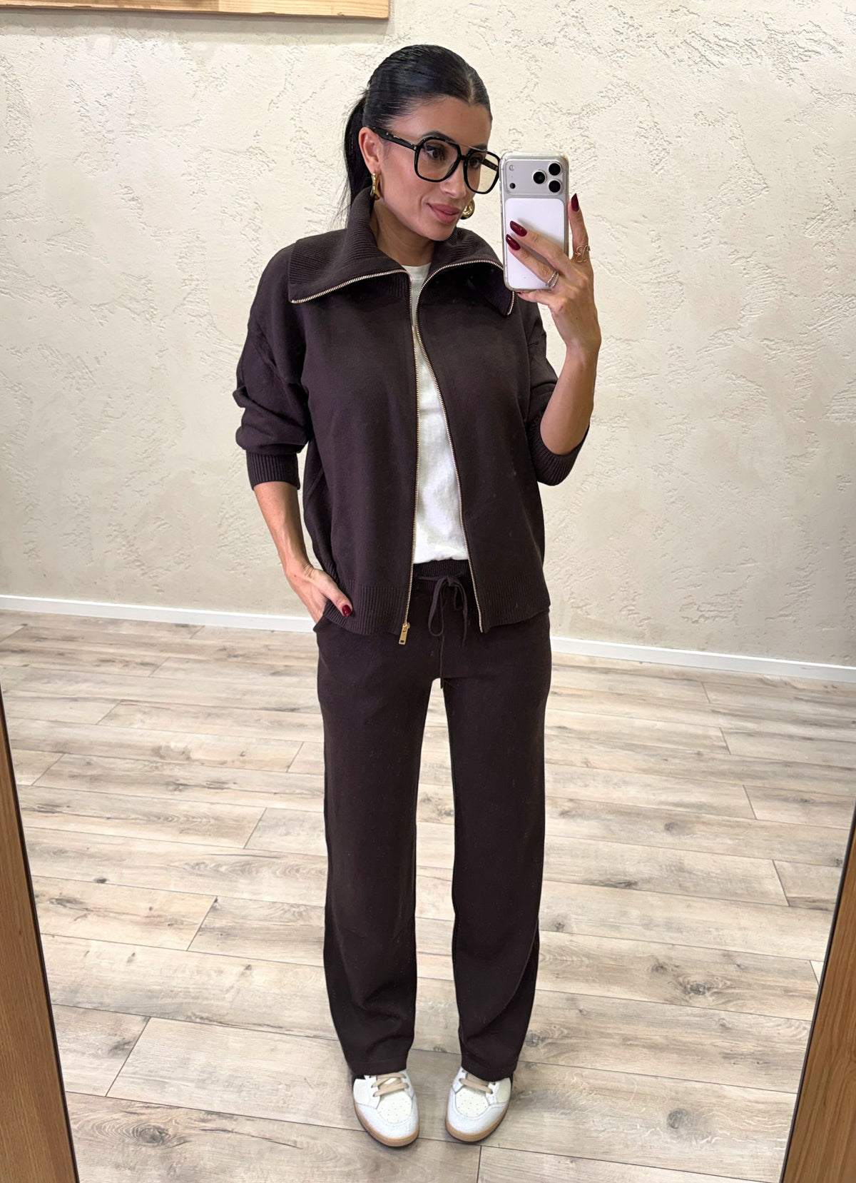 Tuta in maglia "Comfy" zip lunga