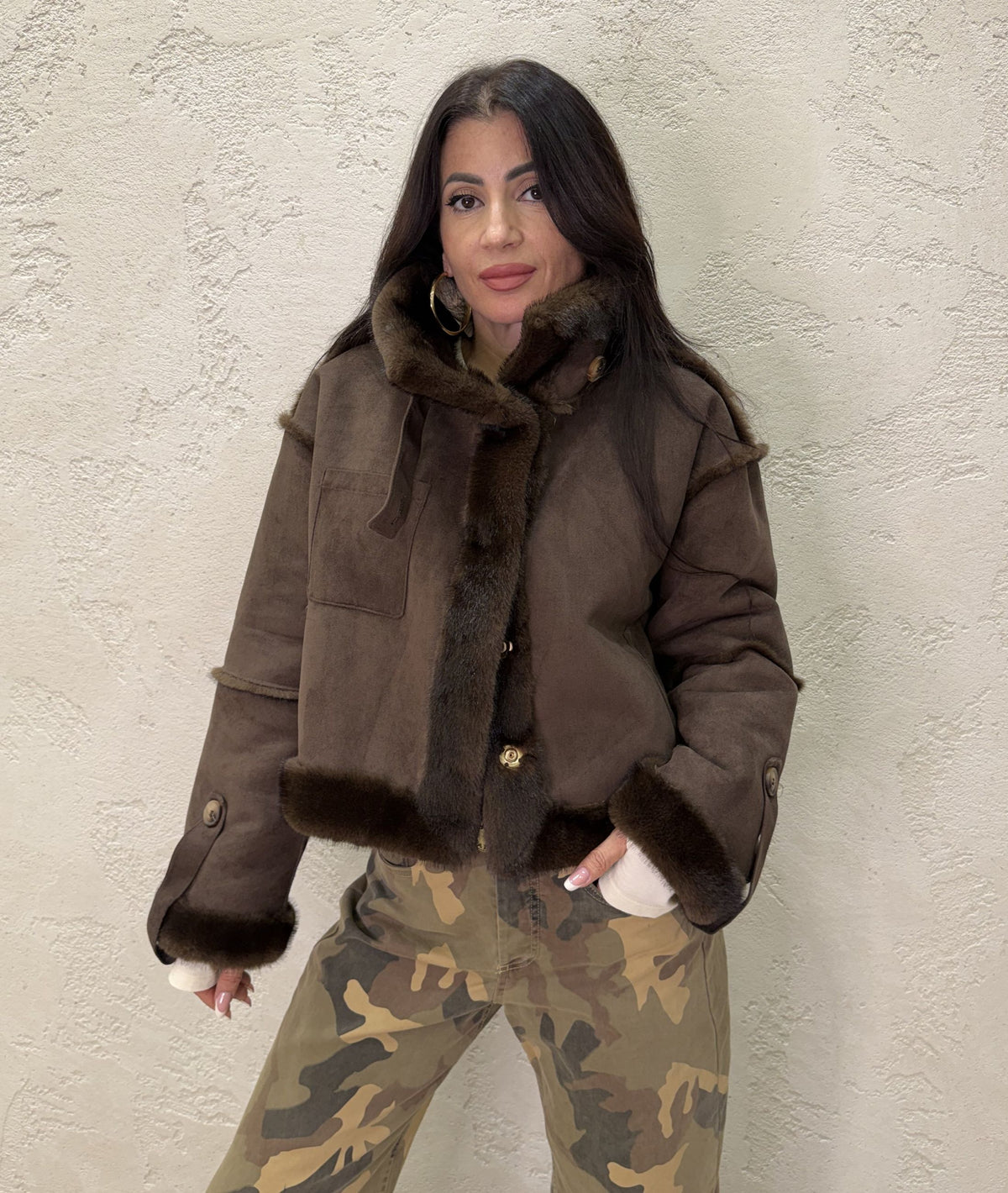 Montone "Aviator" con interno in pelliccia