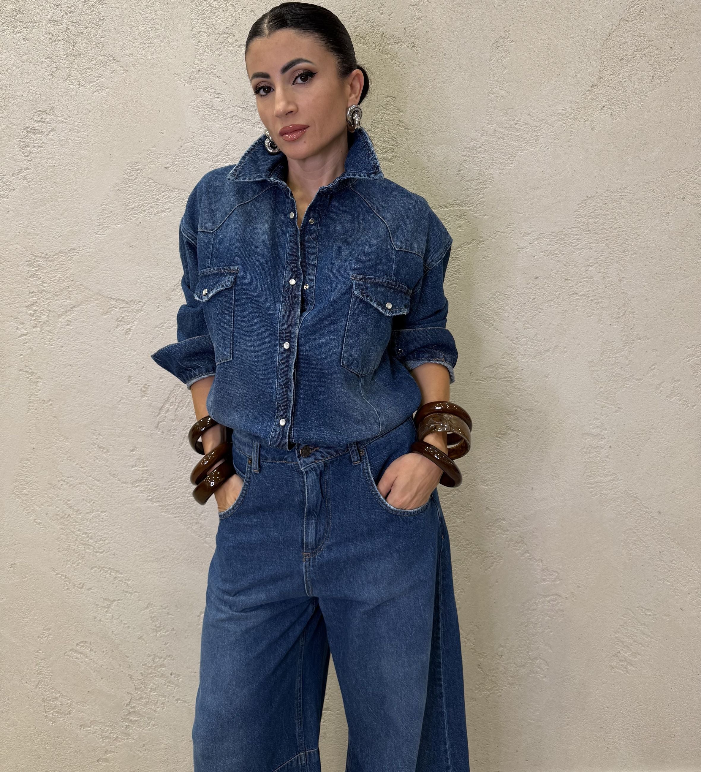 Camicia over in denim